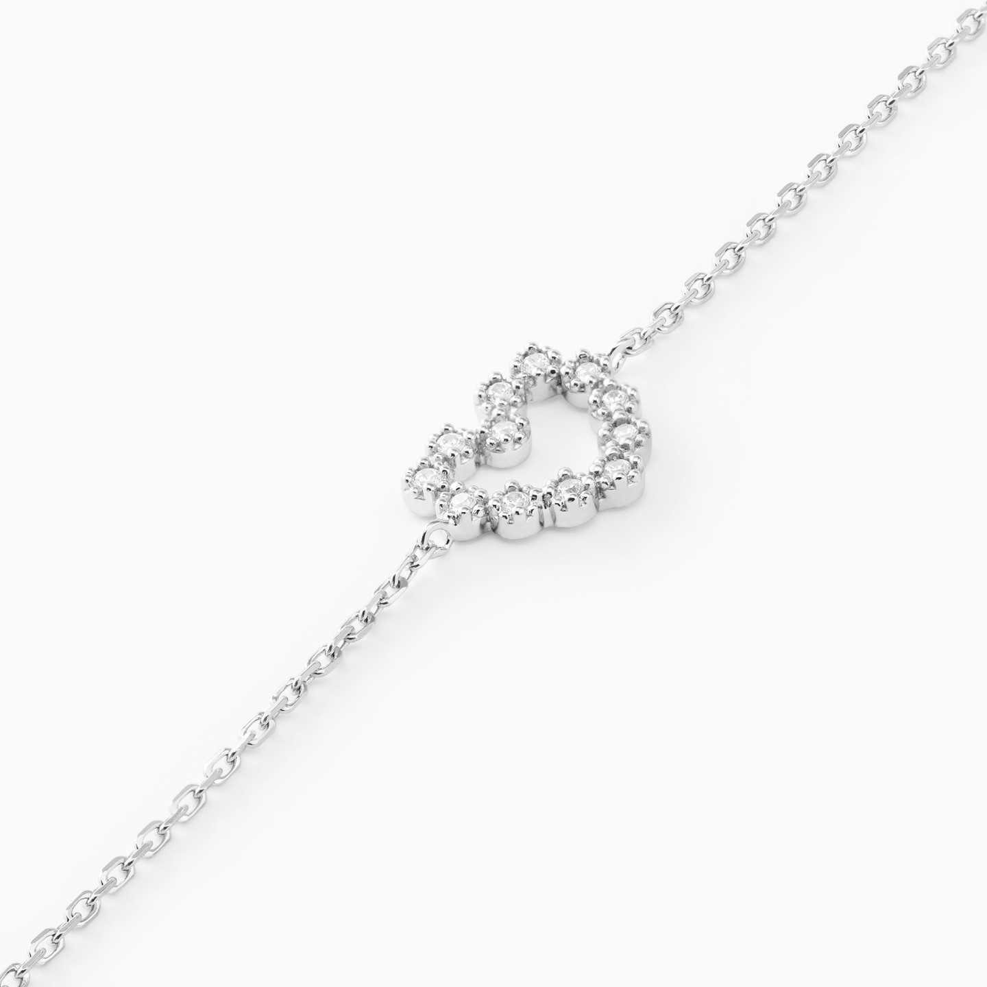 Sterling Silver Cubic Zirconia Chain Bracelet - 3