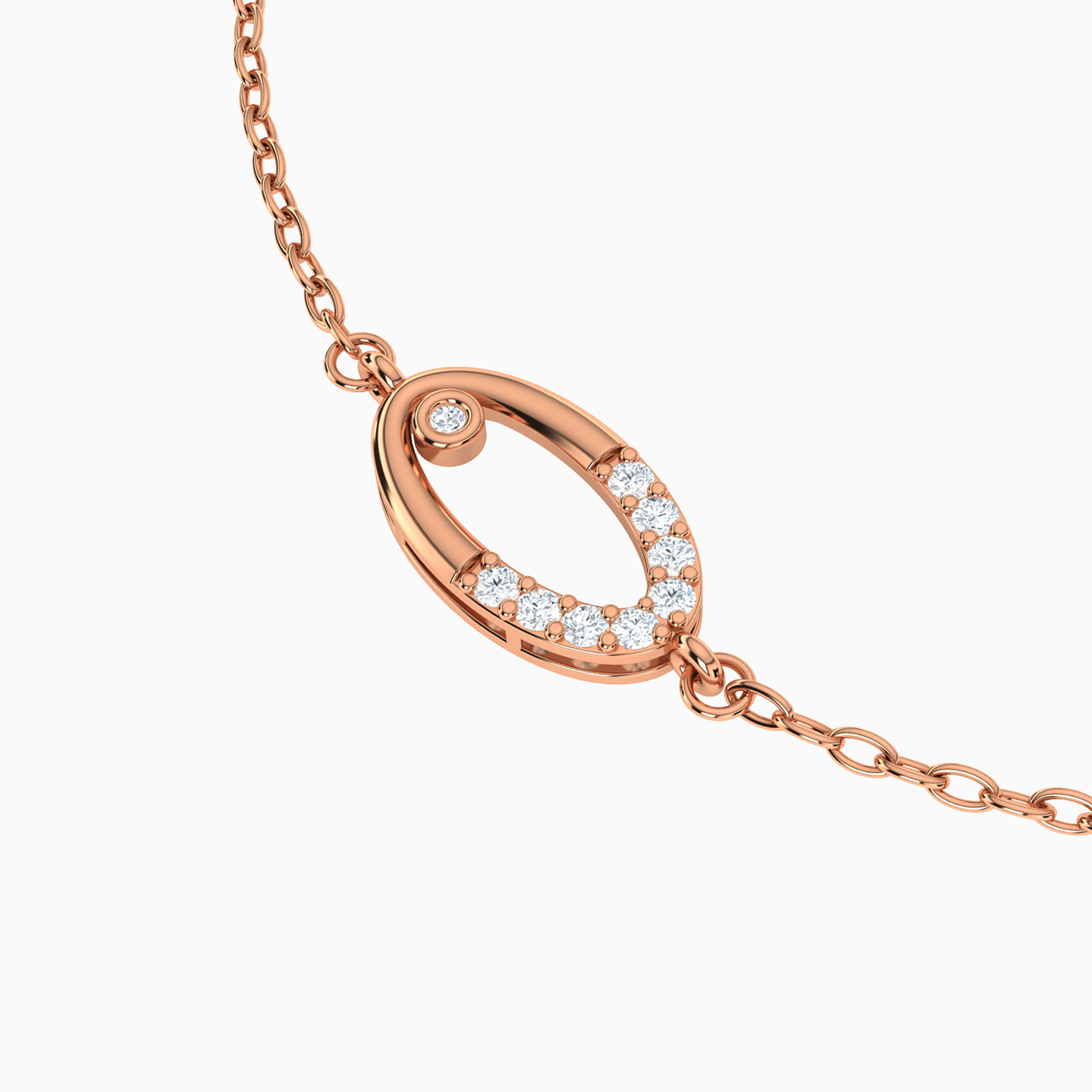 Oval Diamond Chain Bracelet in 18K Gold - 3 Oval Diamond Chain Bracelet in 18K Gold - 3