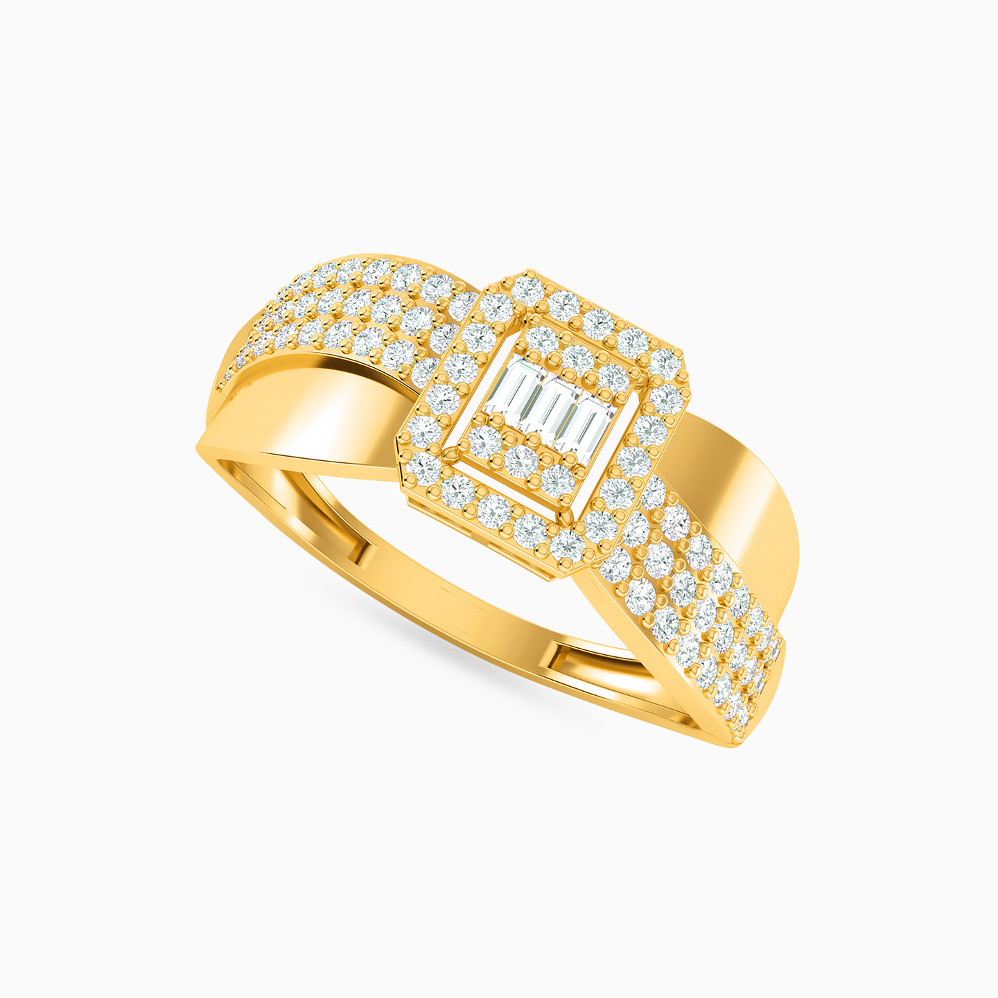 21K Gold Cubic Zirconia Statement Ring - 2