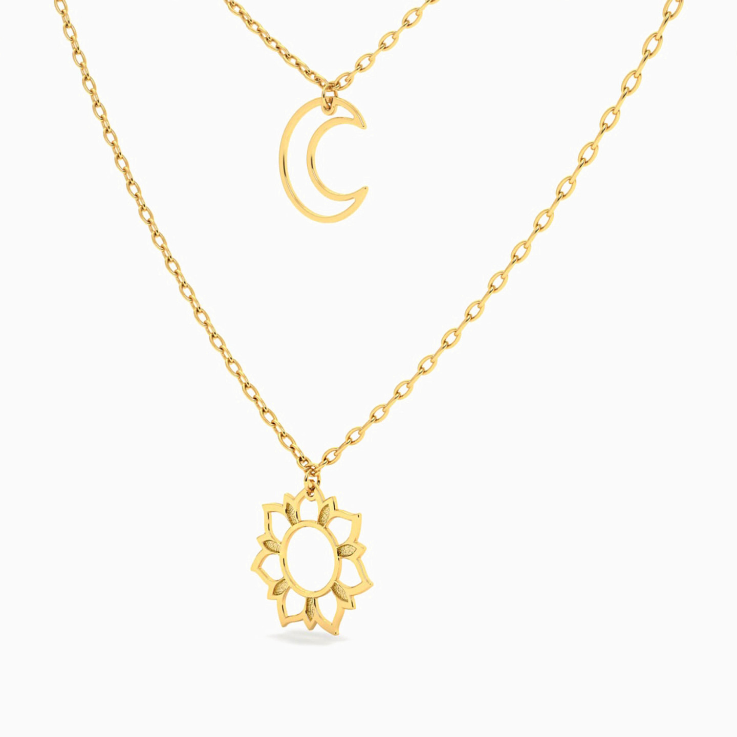 Celestial Layered Necklace in 18K Gold - 3 Celestial Layered Necklace in 18K Gold - 3