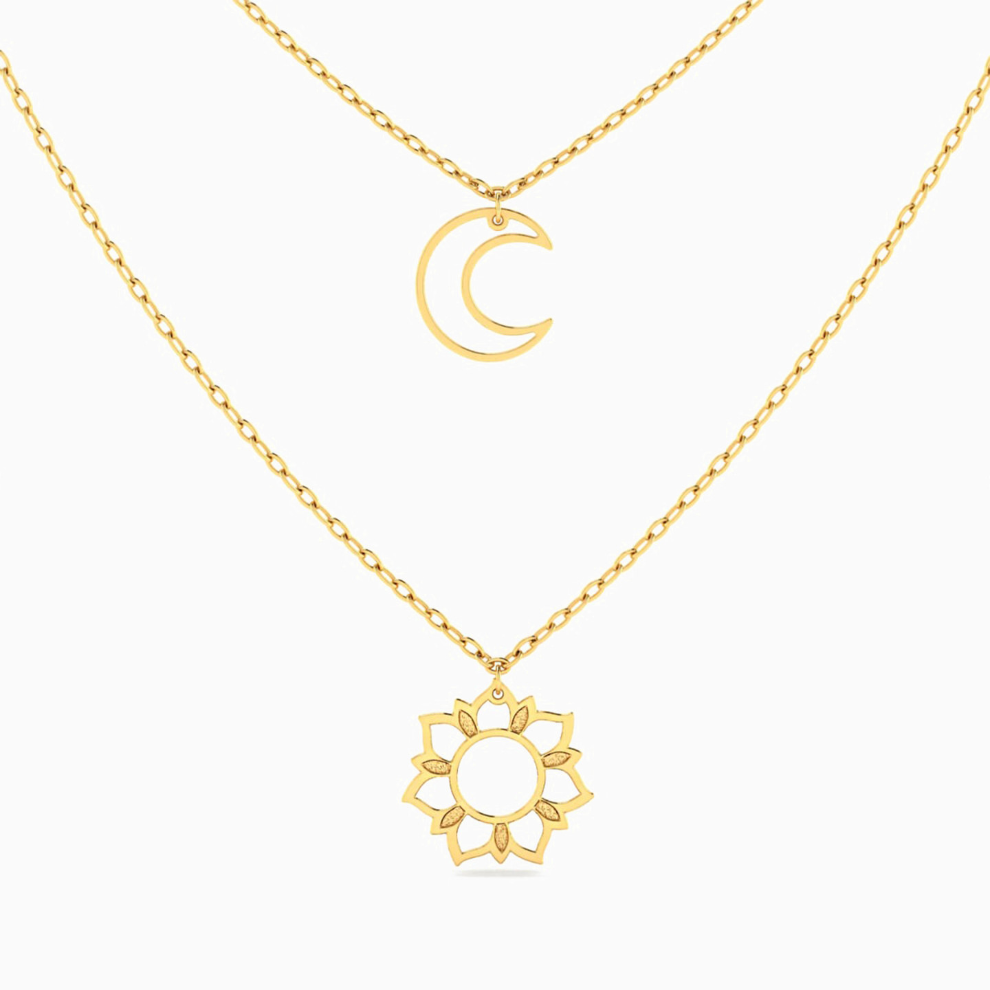 Celestial Layered Necklace in 18K Gold - 2 Celestial Layered Necklace in 18K Gold - 2