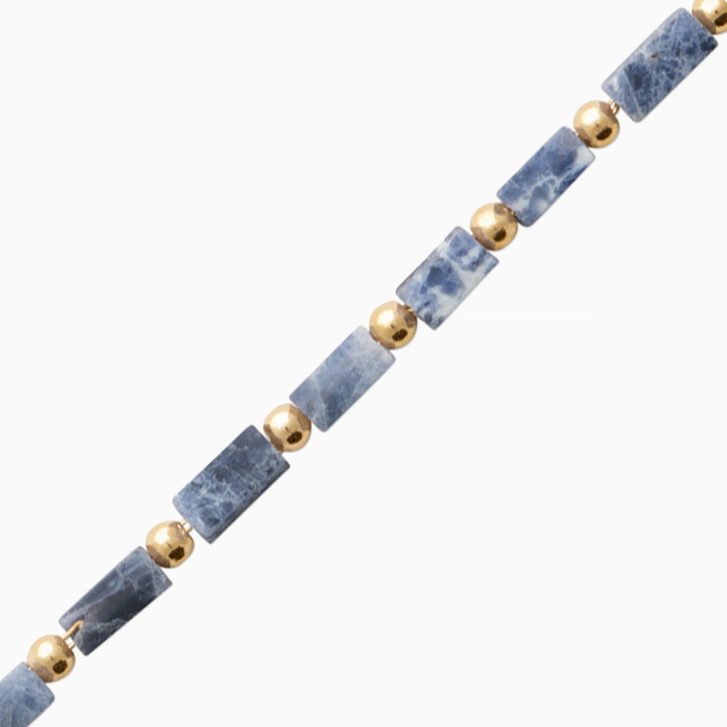 Rectangle Blue Stone Gold Plated Chain Bracelet - 3 Rectangle Blue Stone Gold Plated Chain Bracelet - 3