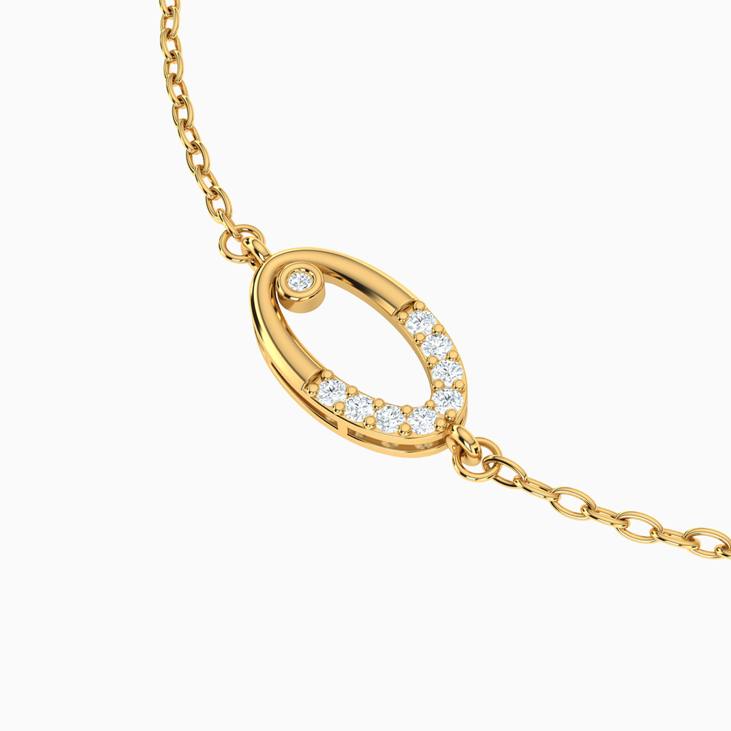 Oval Diamond Chain Bracelet in 18K Gold - 3