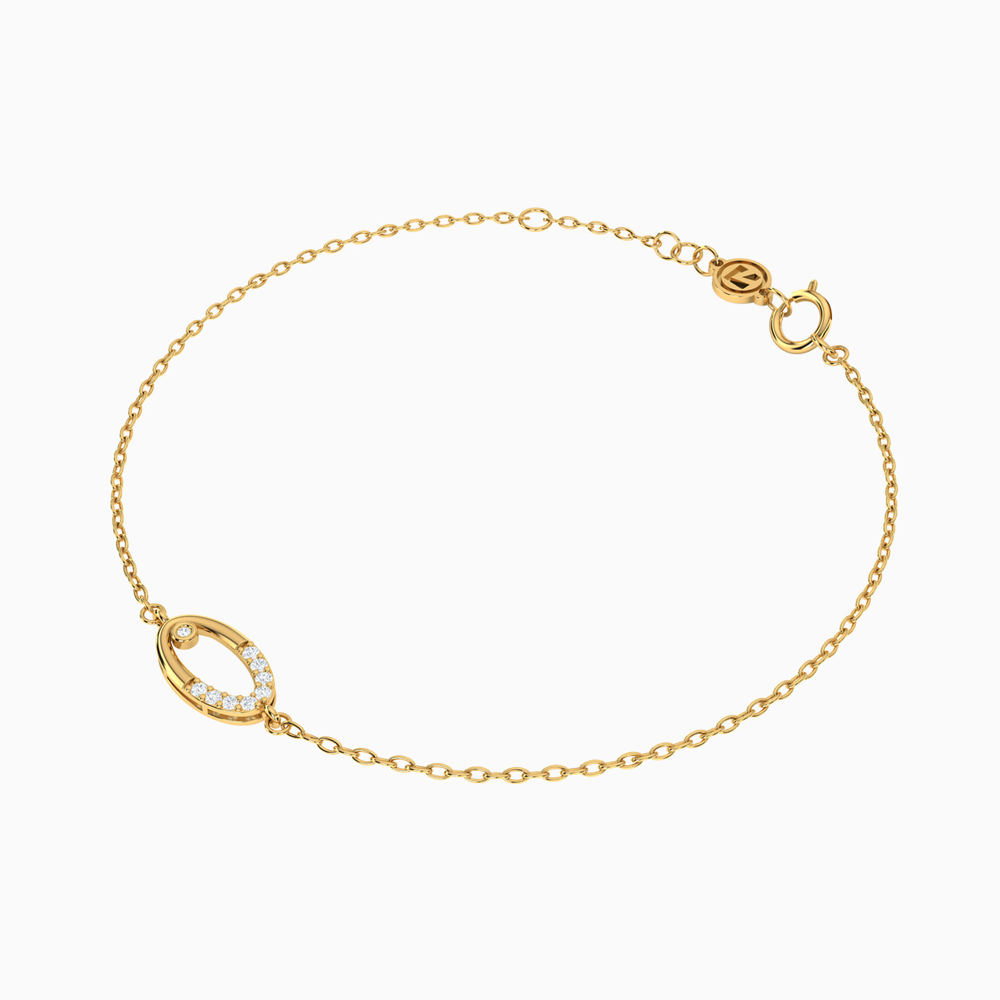 Oval Diamond Chain Bracelet in 18K Gold - 2 Oval Diamond Chain Bracelet in 18K Gold - 2