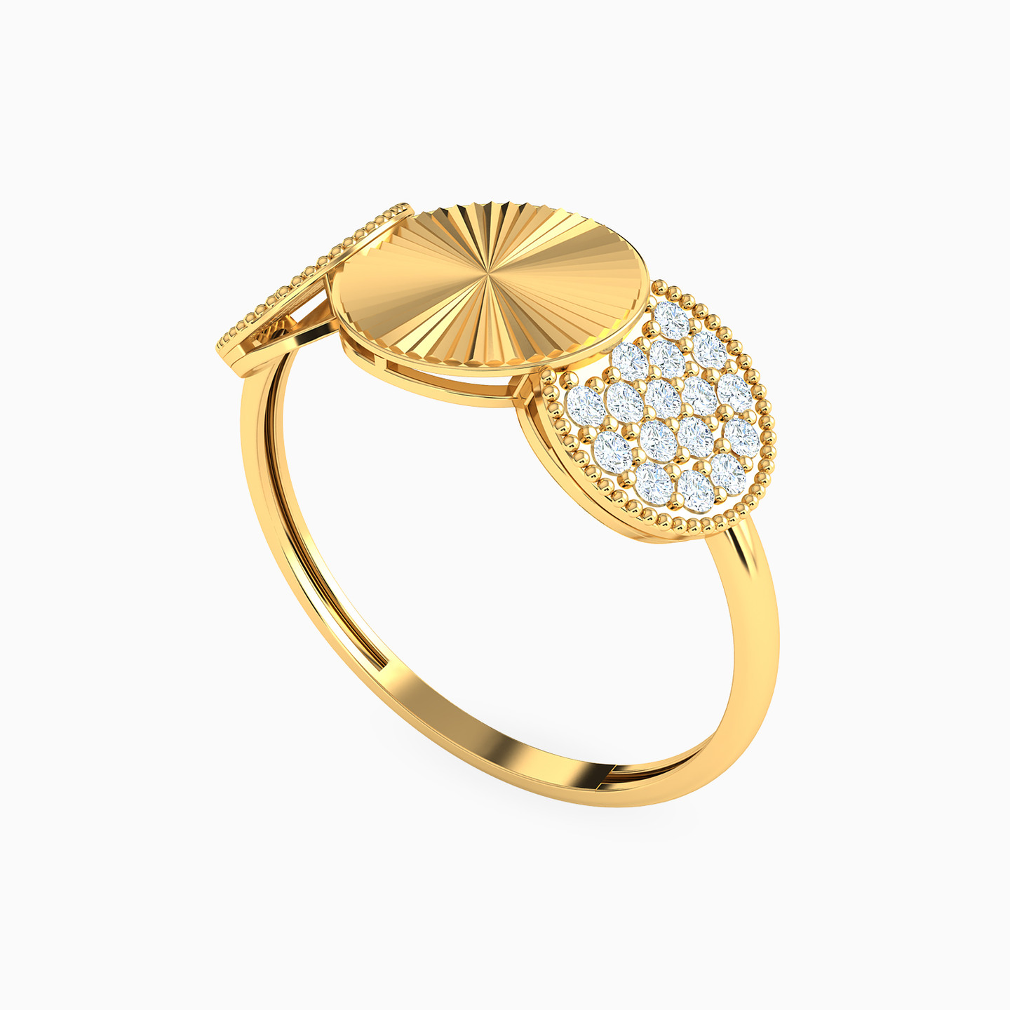 21K Gold Cubic Zirconia Statement Ring - 2