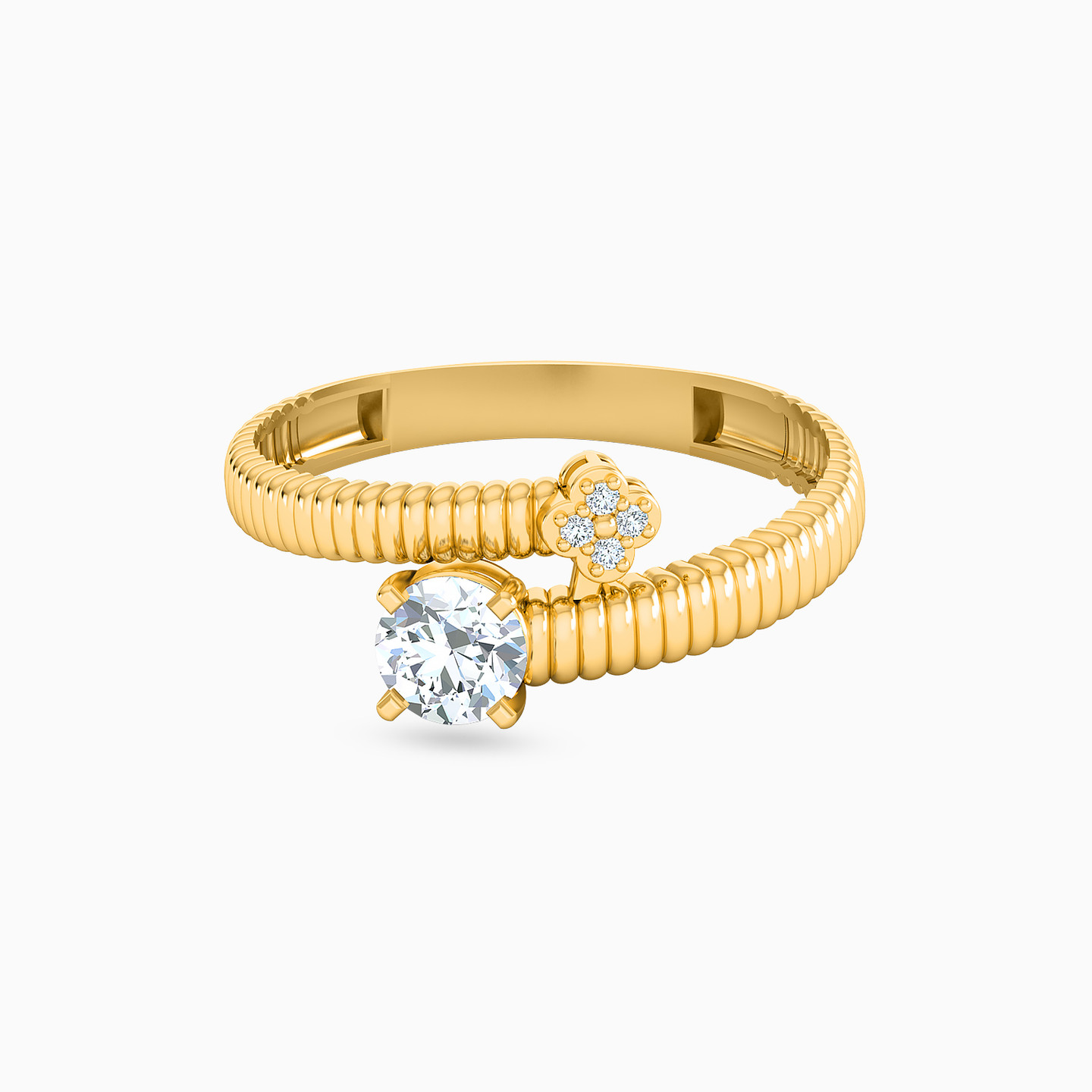 21K Gold Cubic Zirconia Two-headed Ring