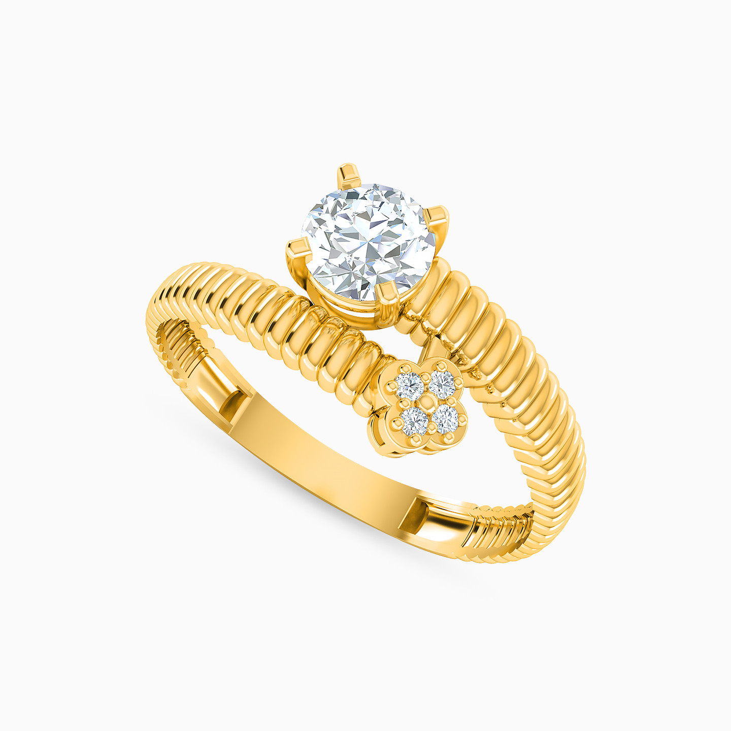 21K Gold Cubic Zirconia Two-headed Ring - 2