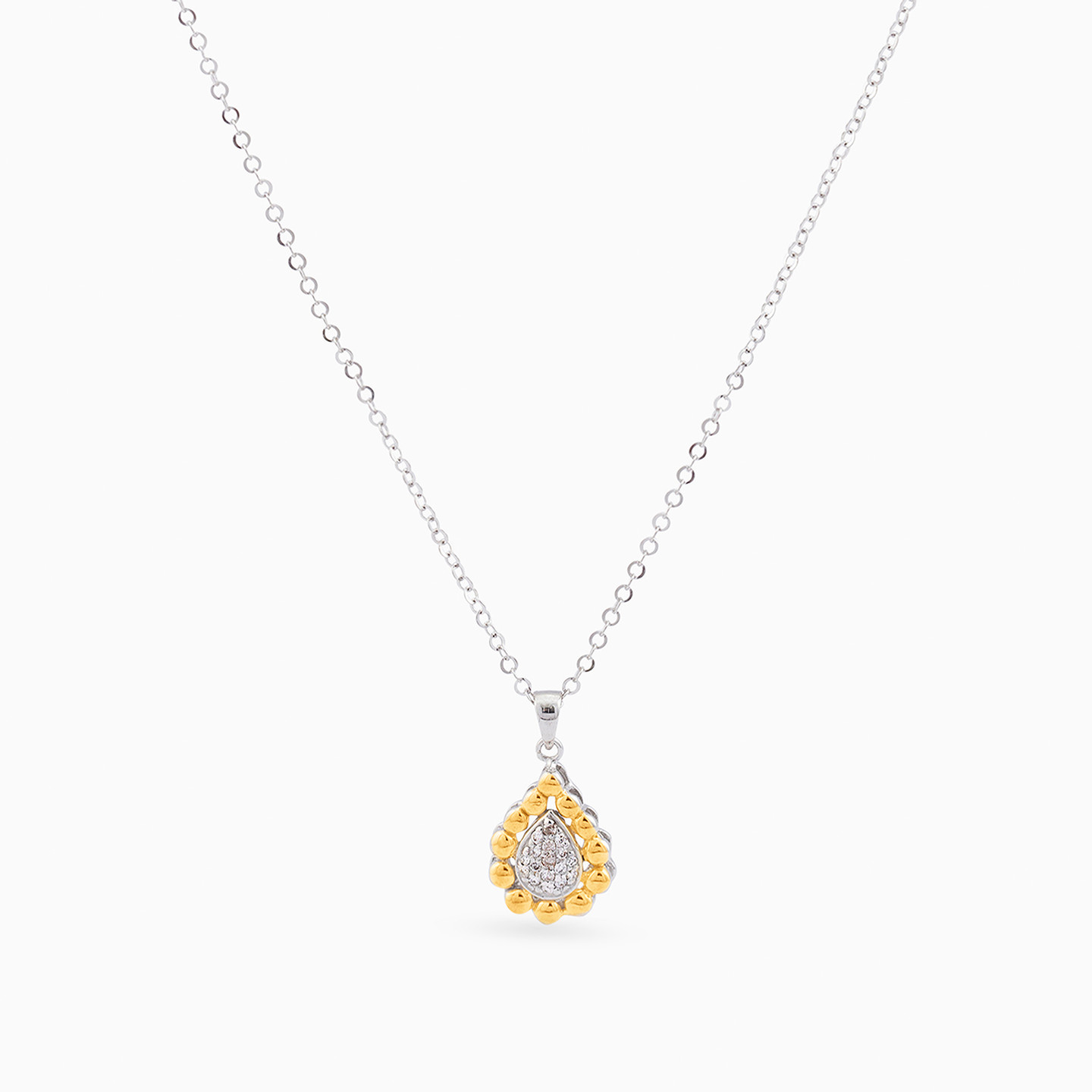 Pear Cubic Zirconia Necklace In 18K Gold - 3