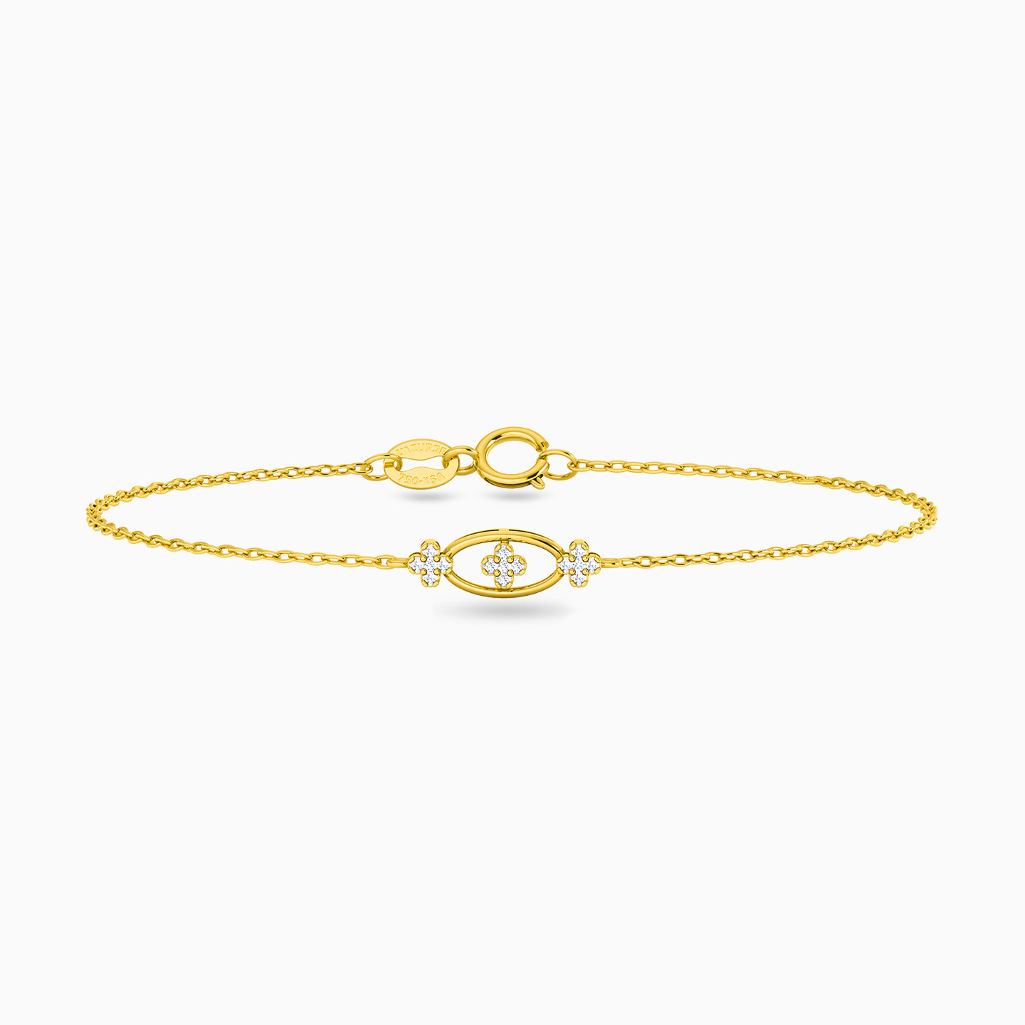 Oval Diamond Chain Bracelet in 18K Gold