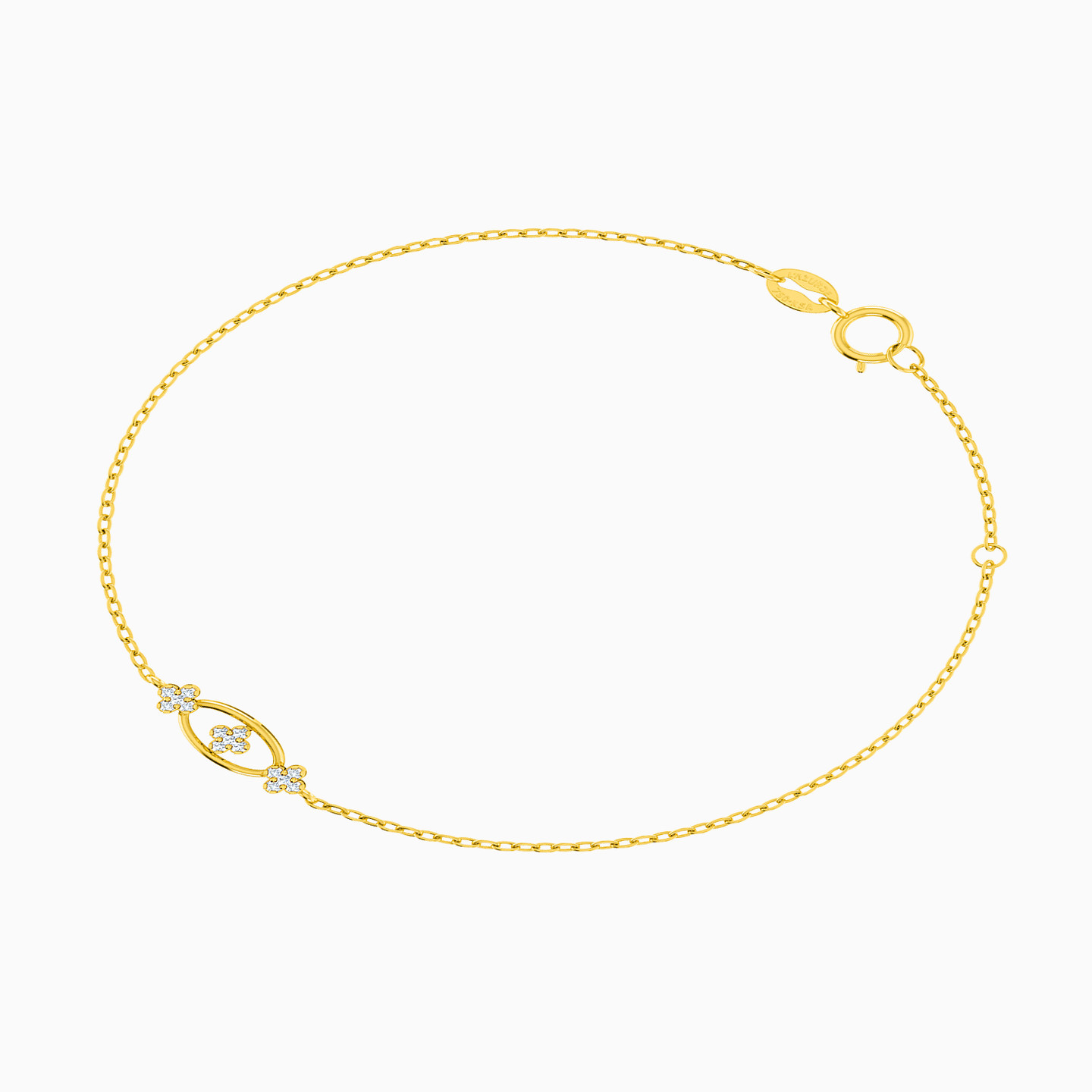 Oval Diamond Chain Bracelet in 18K Gold - 2