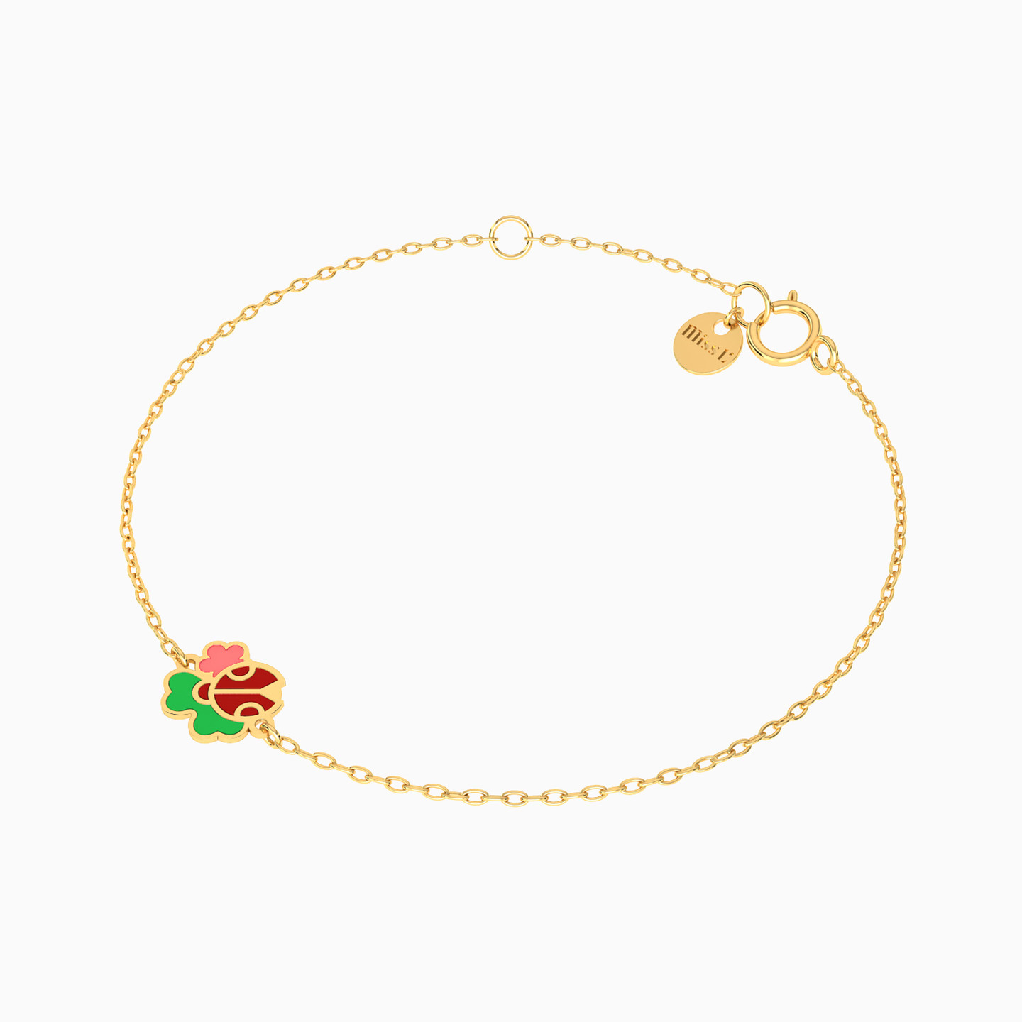 Kids Ladybug Chain Bracelet in 18K Gold - 2