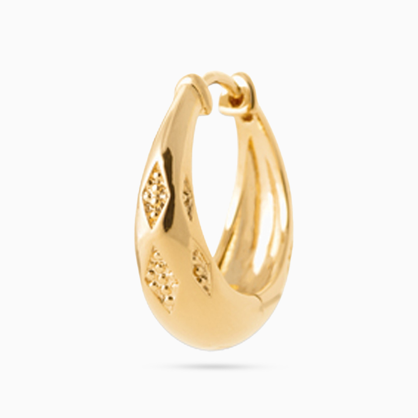 Broad Gold Plated Hoop Earrings - 3 Broad Gold Plated Hoop Earrings - 3
