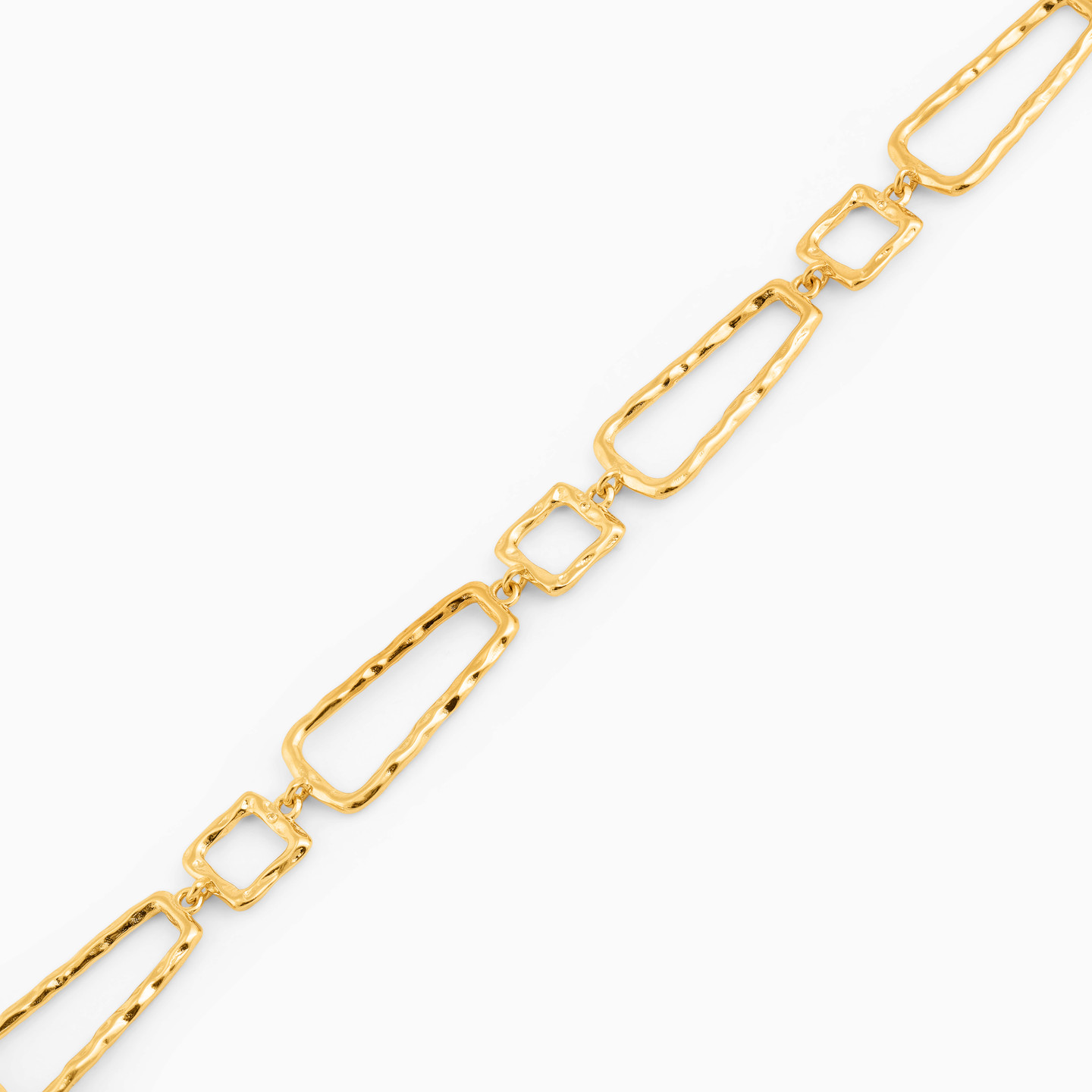 Rectangle Gold Plated Chain Bracelet - 3