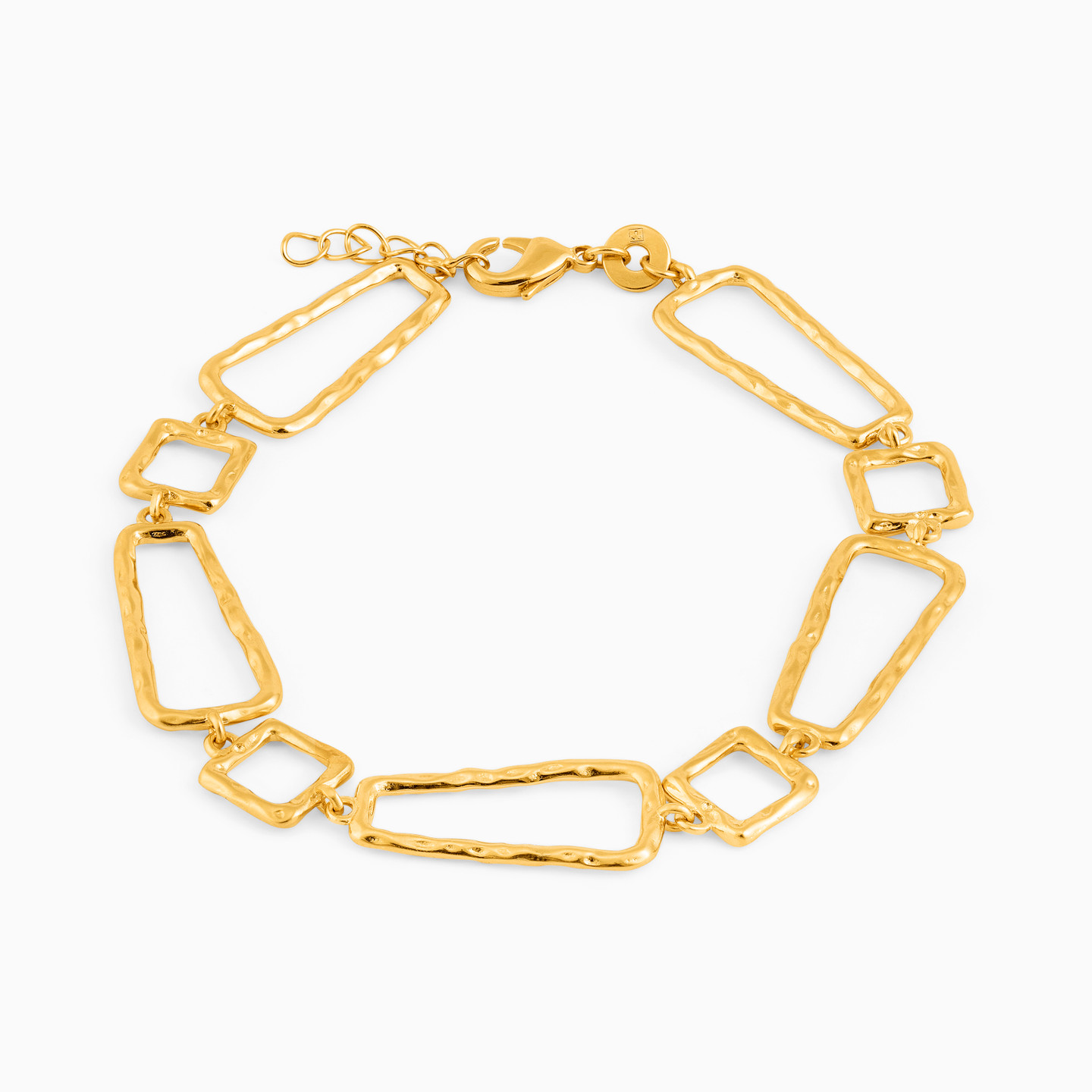 أسورة بسلسلة مطلية بالذهب مستطيلة أسورة بسلسلة مطلية بالذهب مستطيلة