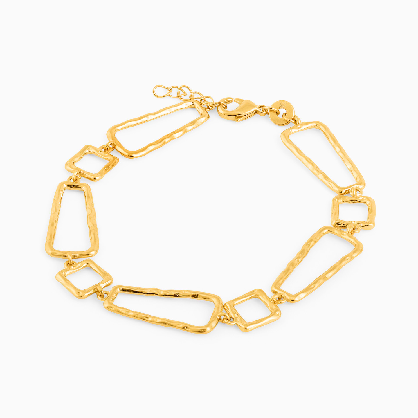 أسورة بسلسلة مطلية بالذهب مستطيلة - 2 أسورة بسلسلة مطلية بالذهب مستطيلة - 2