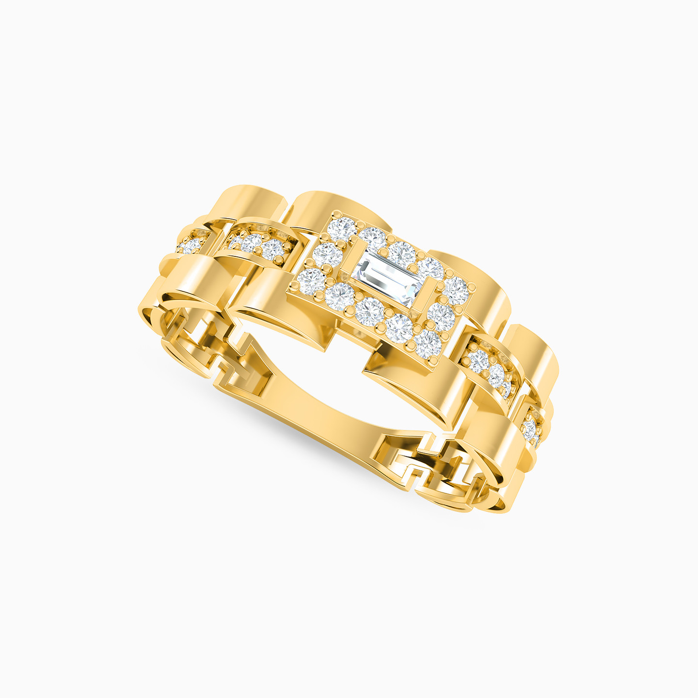 21K Gold Cubic Zirconia Statement Ring - 2