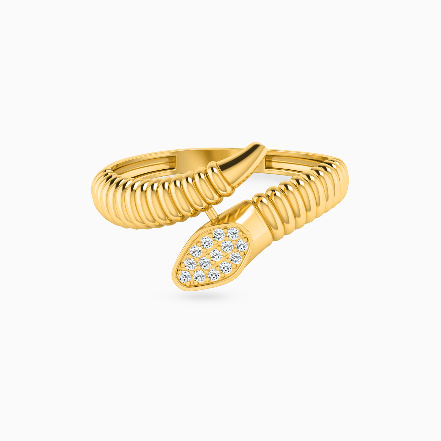 21K Gold Cubic Zirconia Two-headed Ring