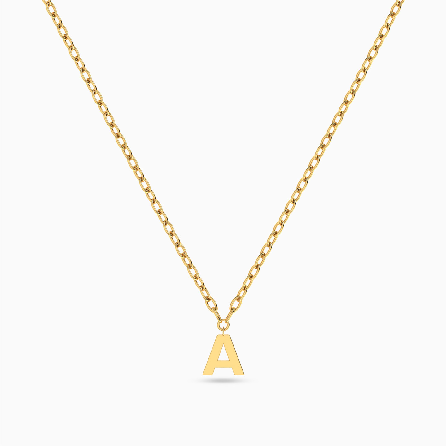 Kids Letter A Necklace in 18K Gold