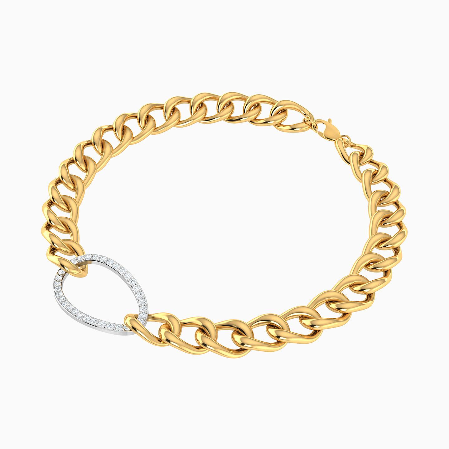 Links Diamonds Chain Bracelet in 18K Gold - 2