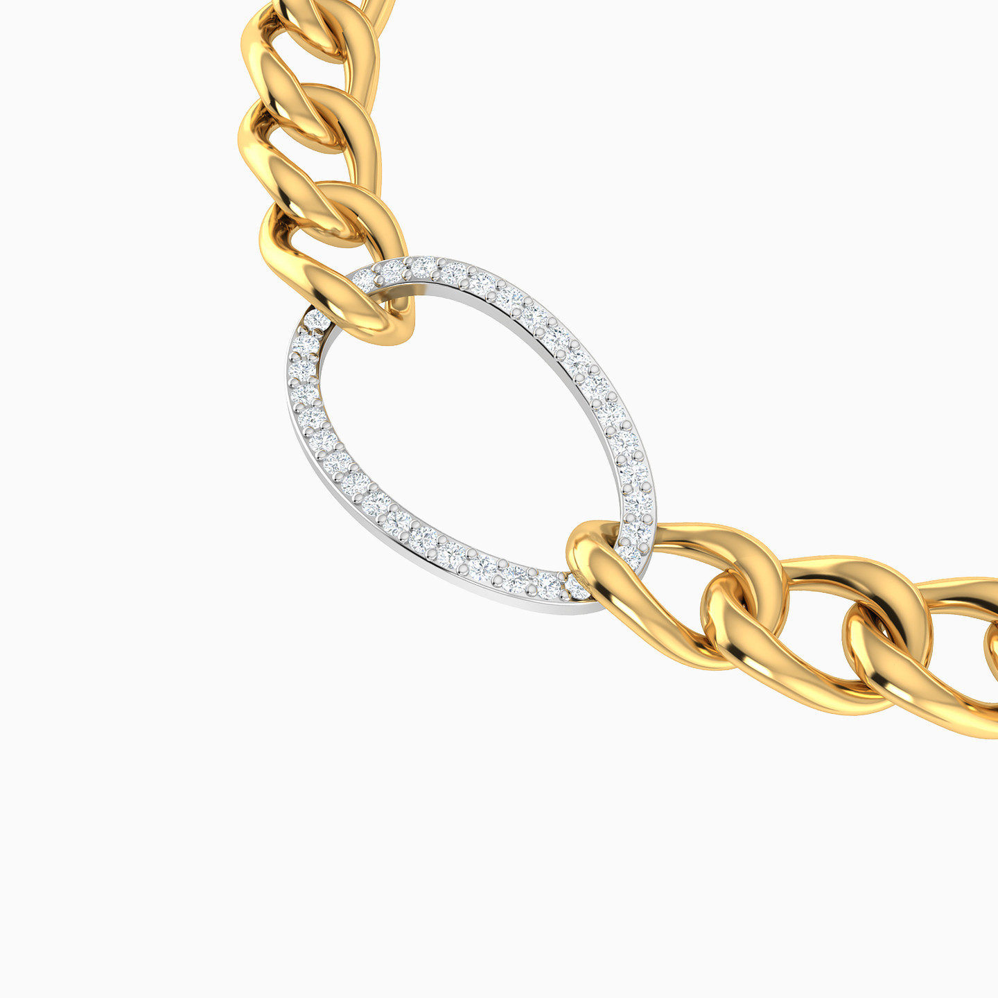 Links Diamonds Chain Bracelet in 18K Gold - 3