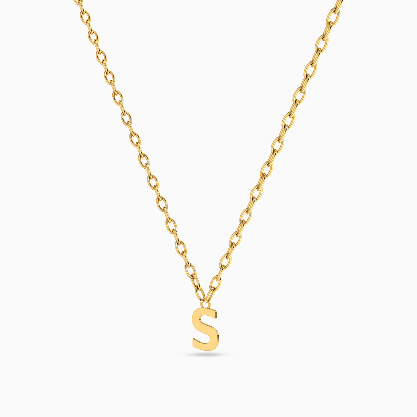 Kids Letter S Necklace in 18K Gold - 2