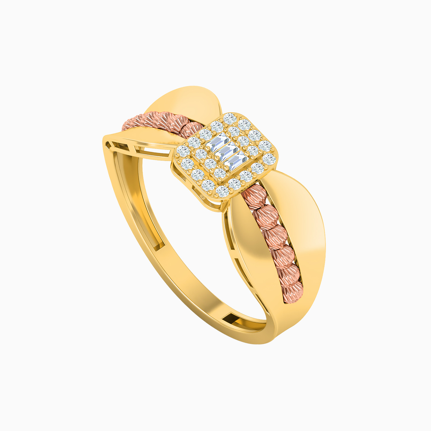 21K Gold Cubic Zirconia Statement Ring - 2