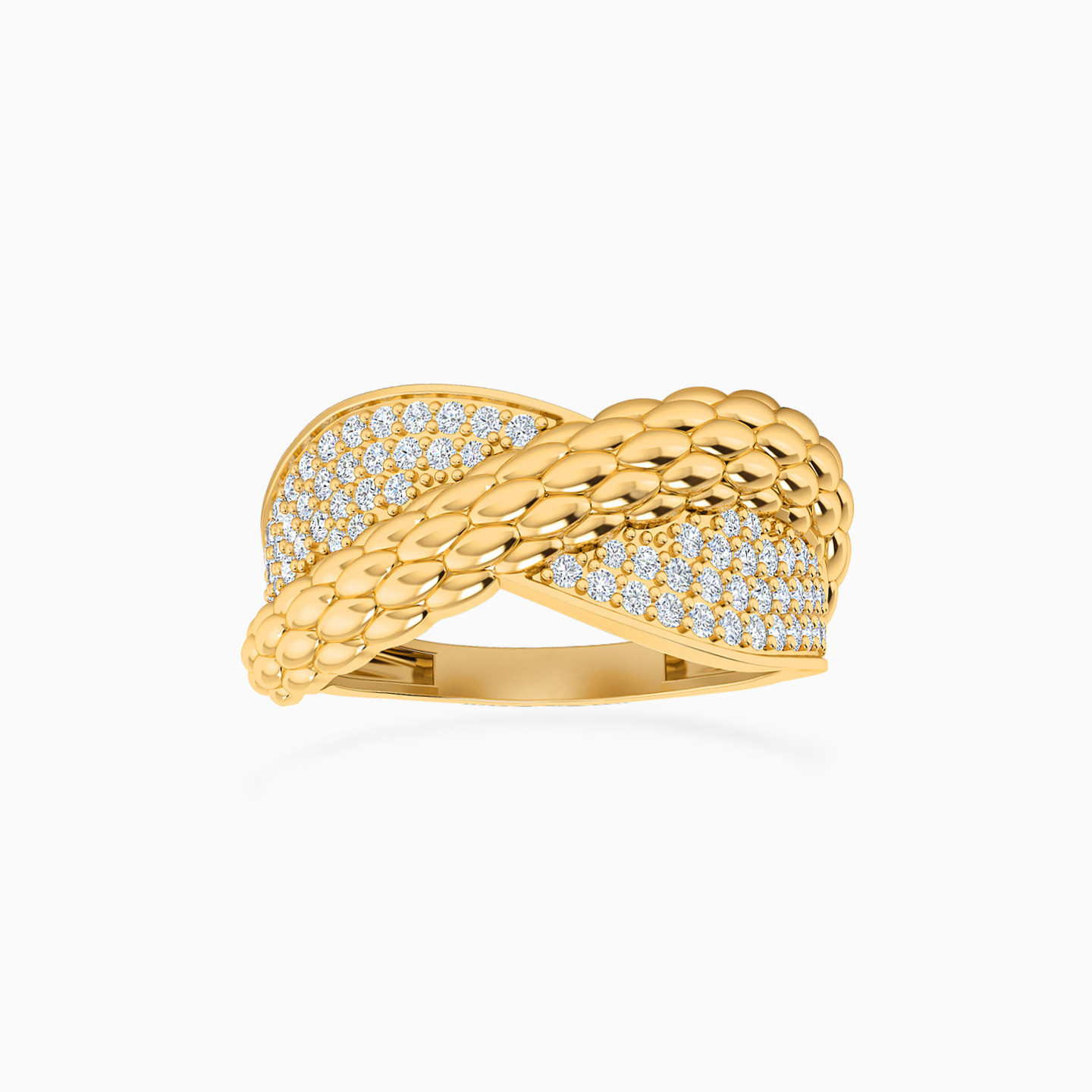 Twist Cubic Zirconia Ring in 21K Gold Twist Cubic Zirconia Ring in 21K Gold