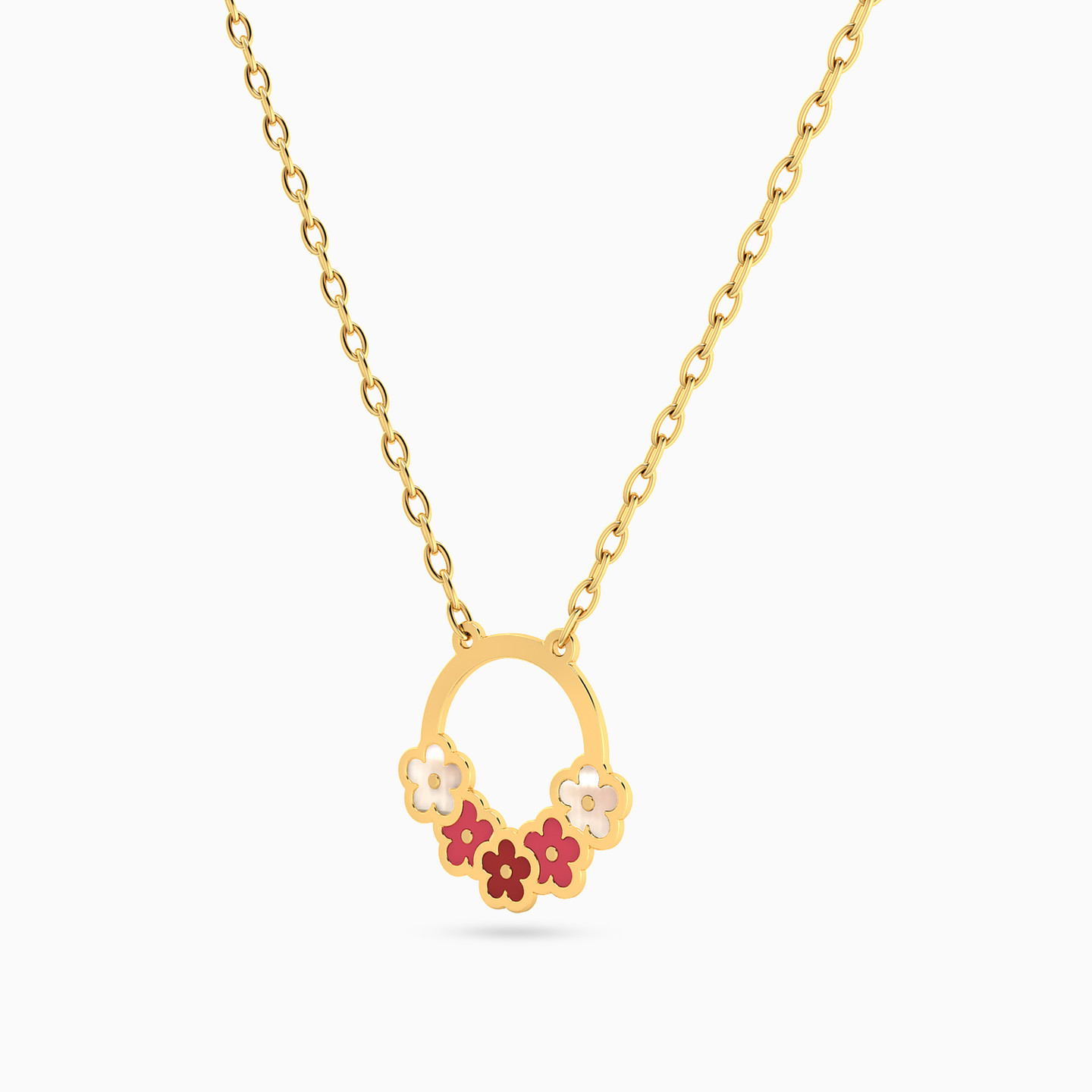 Kids Flower Enamel Coated Necklace in 18K Gold - 2