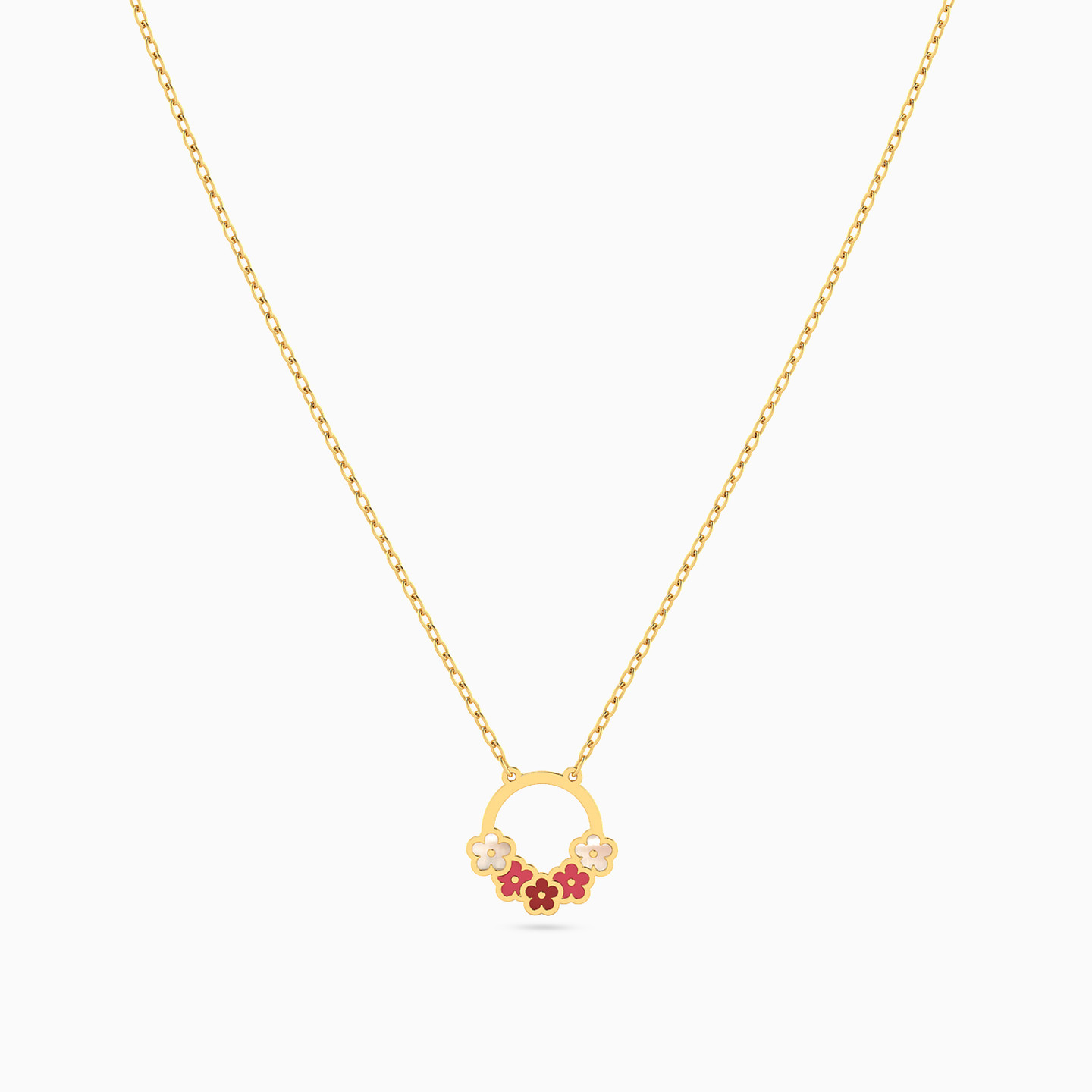 Kids Flower Enamel Coated Necklace in 18K Gold - 3