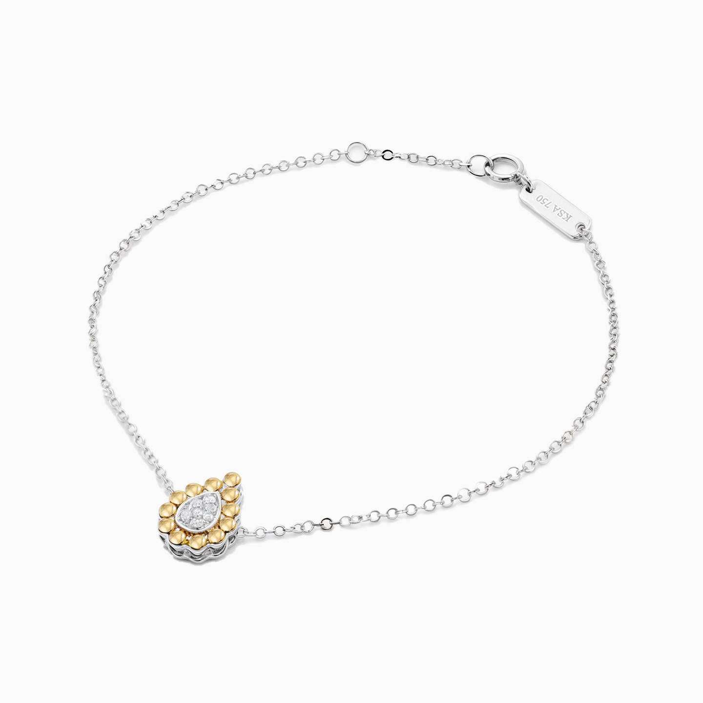 Pear Colored Stones Chain Bracelet in 18K Gold - 2