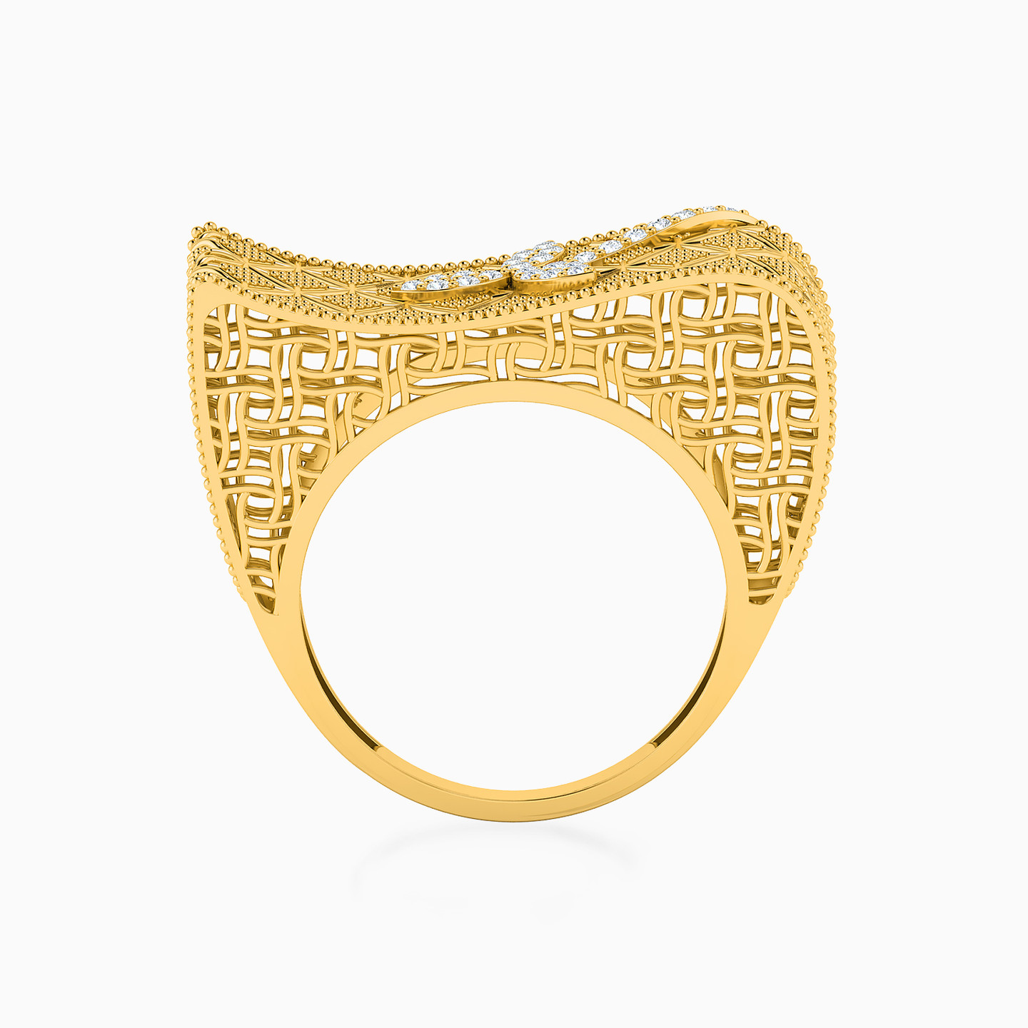 21K Gold Cubic Zirconia Statement Ring - 3