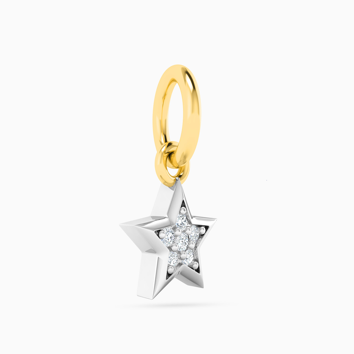Star Diamonds Pendant in 18K Gold - 3 Star Diamonds Pendant in 18K Gold - 3