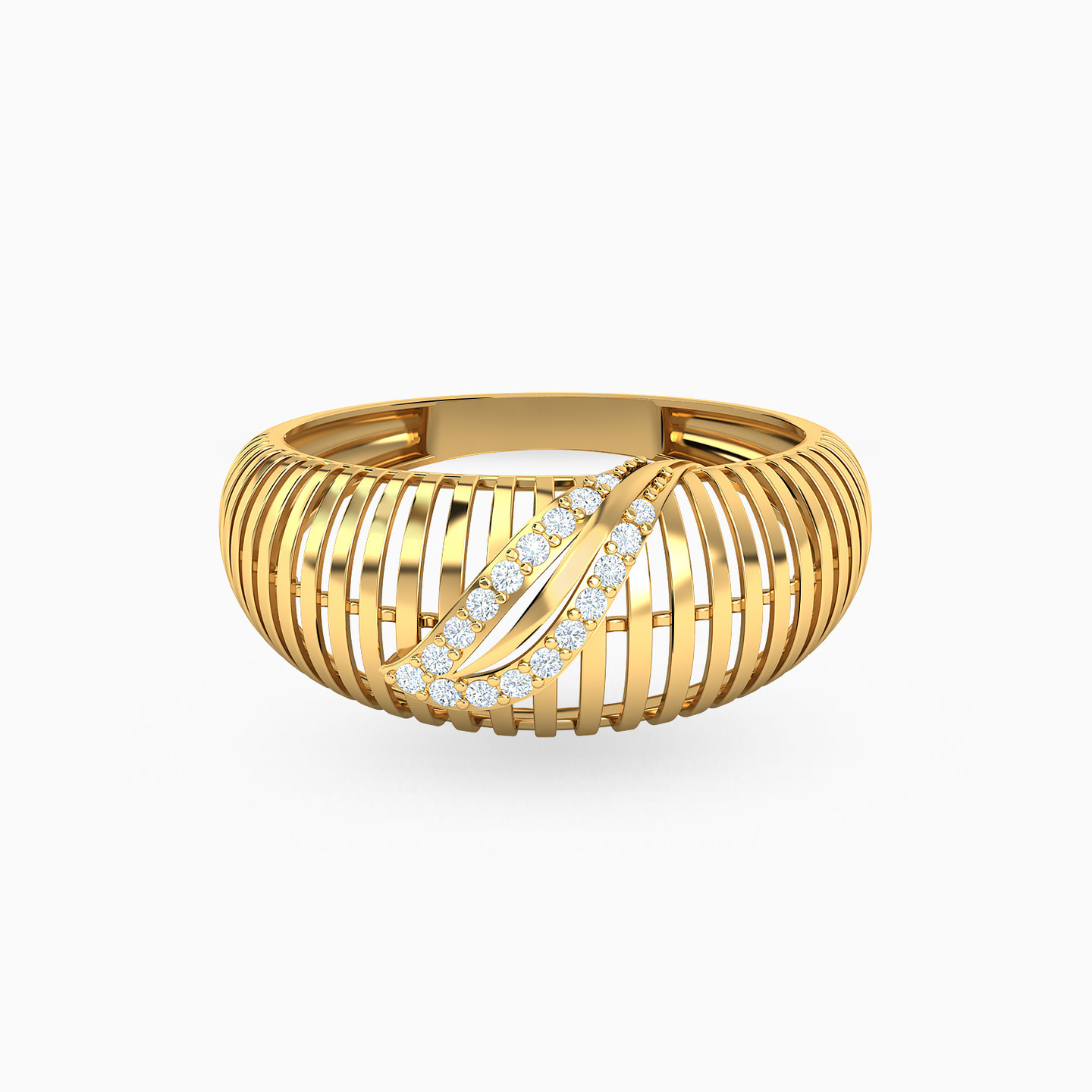 21K Gold Cubic Zirconia Statement Ring