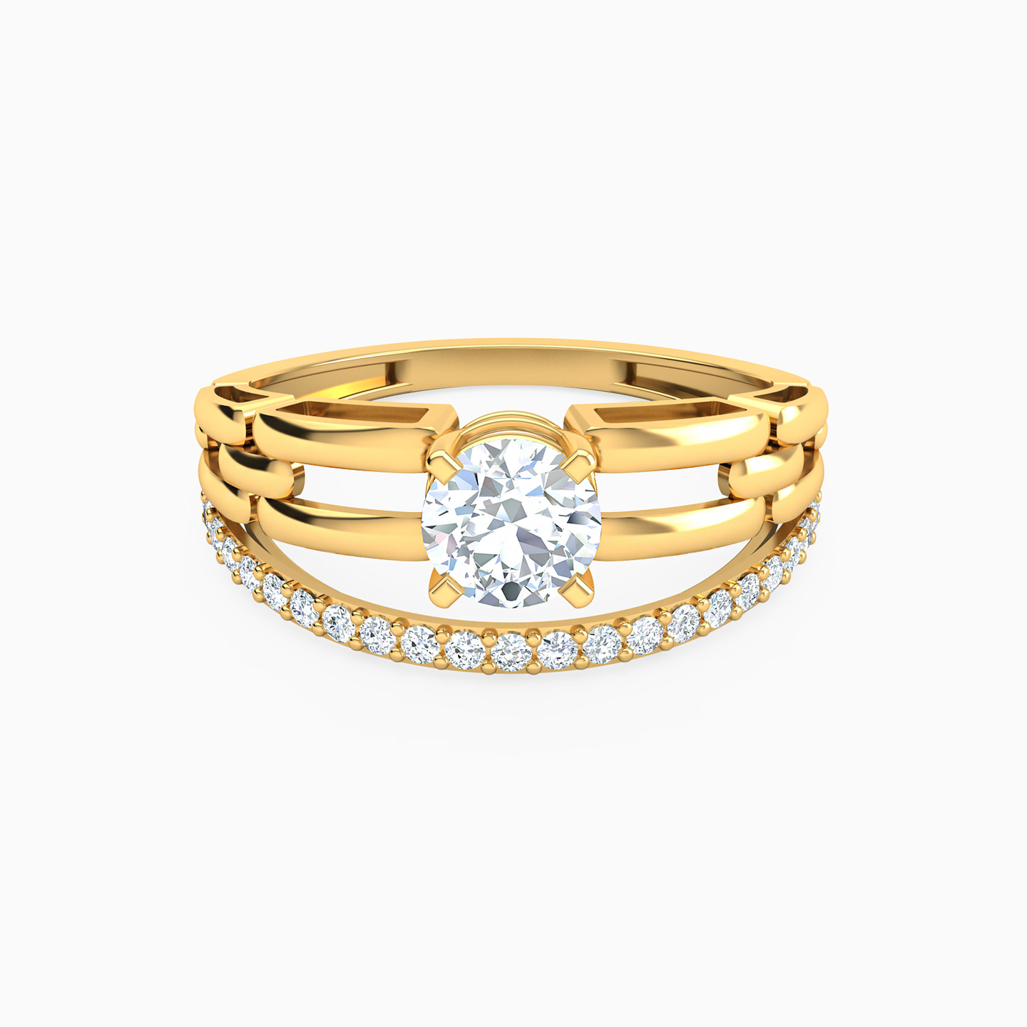 21K Gold Cubic Zirconia Statement Ring