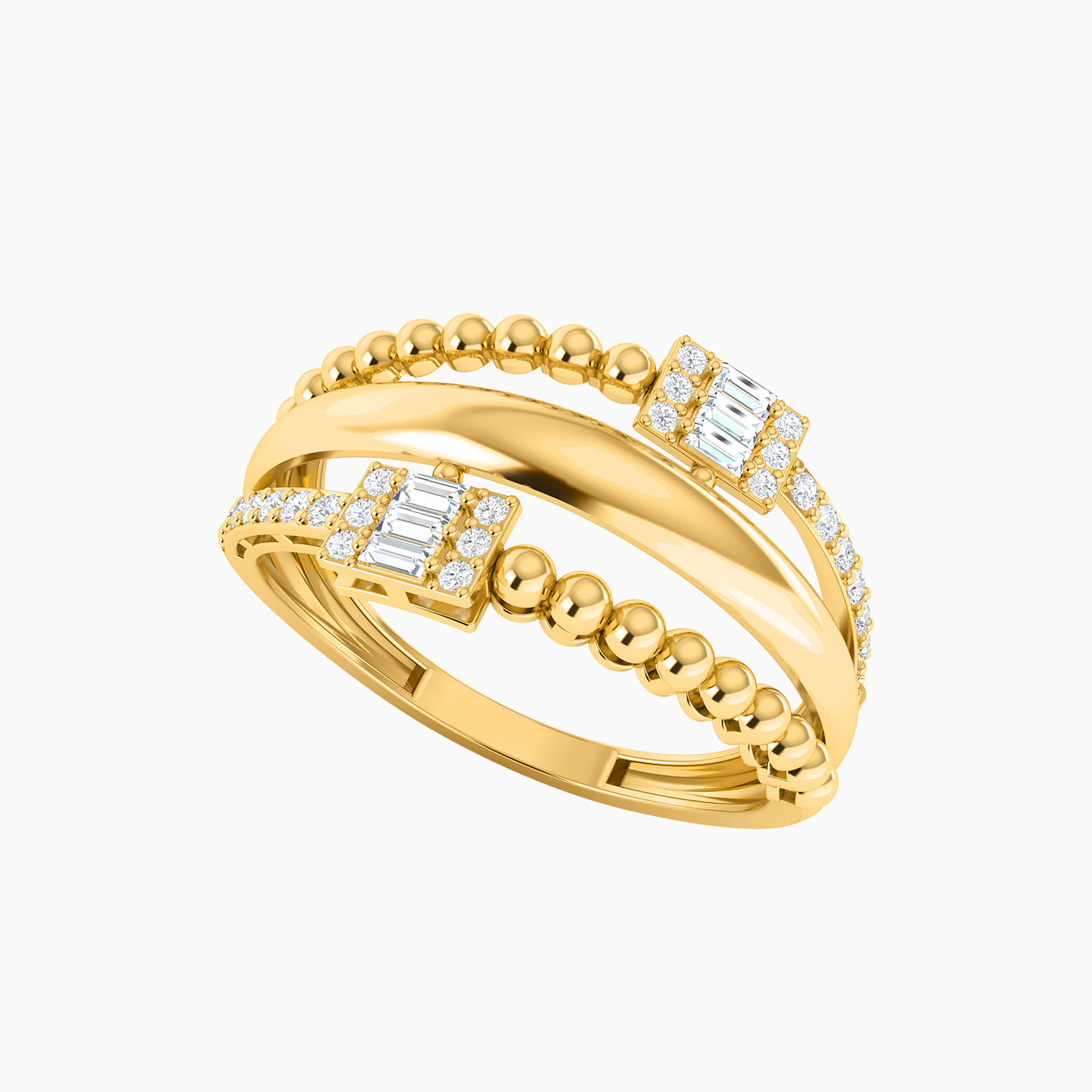 21K Gold Cubic Zirconia Statement Ring - 2