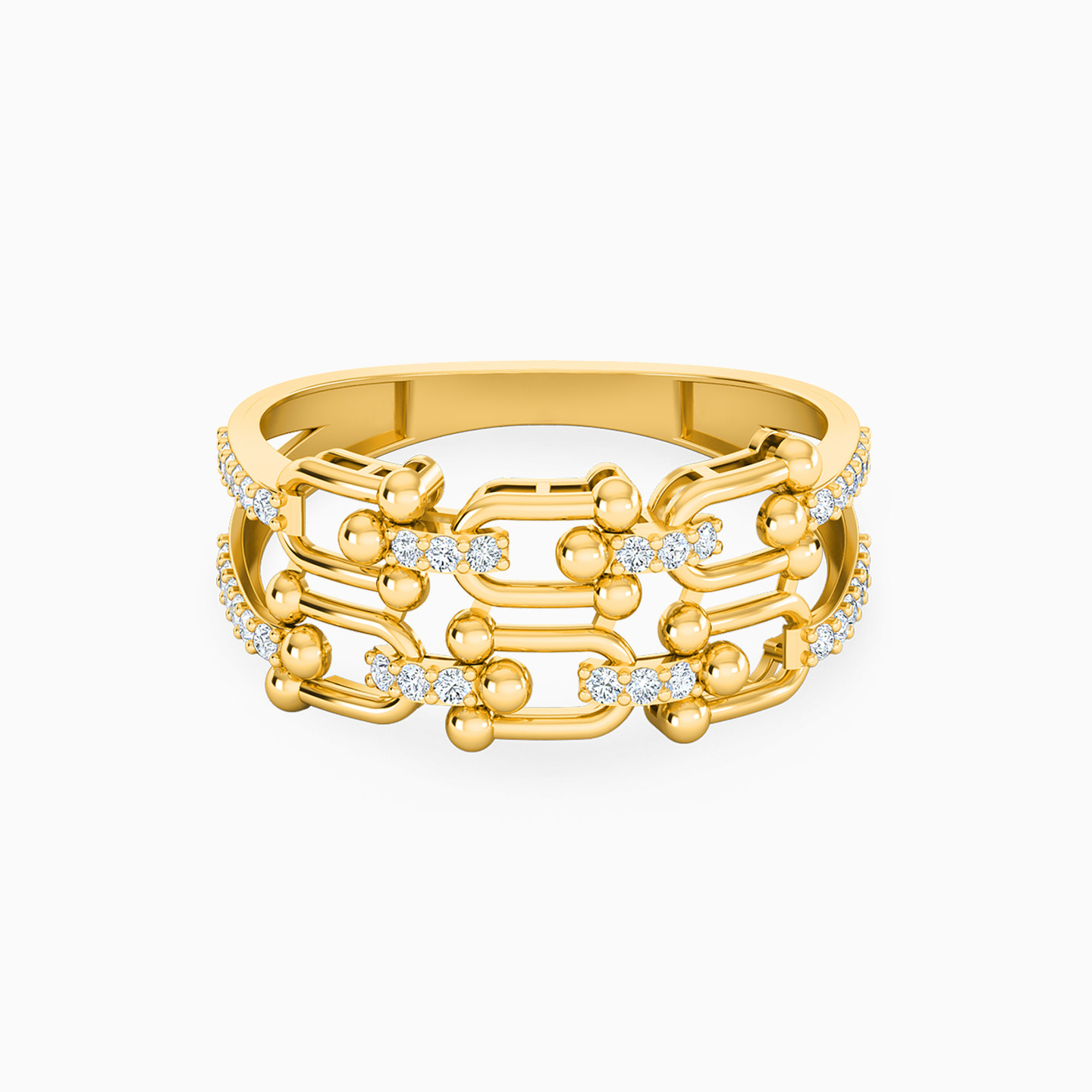 21K Gold Cubic Zirconia Statement Ring