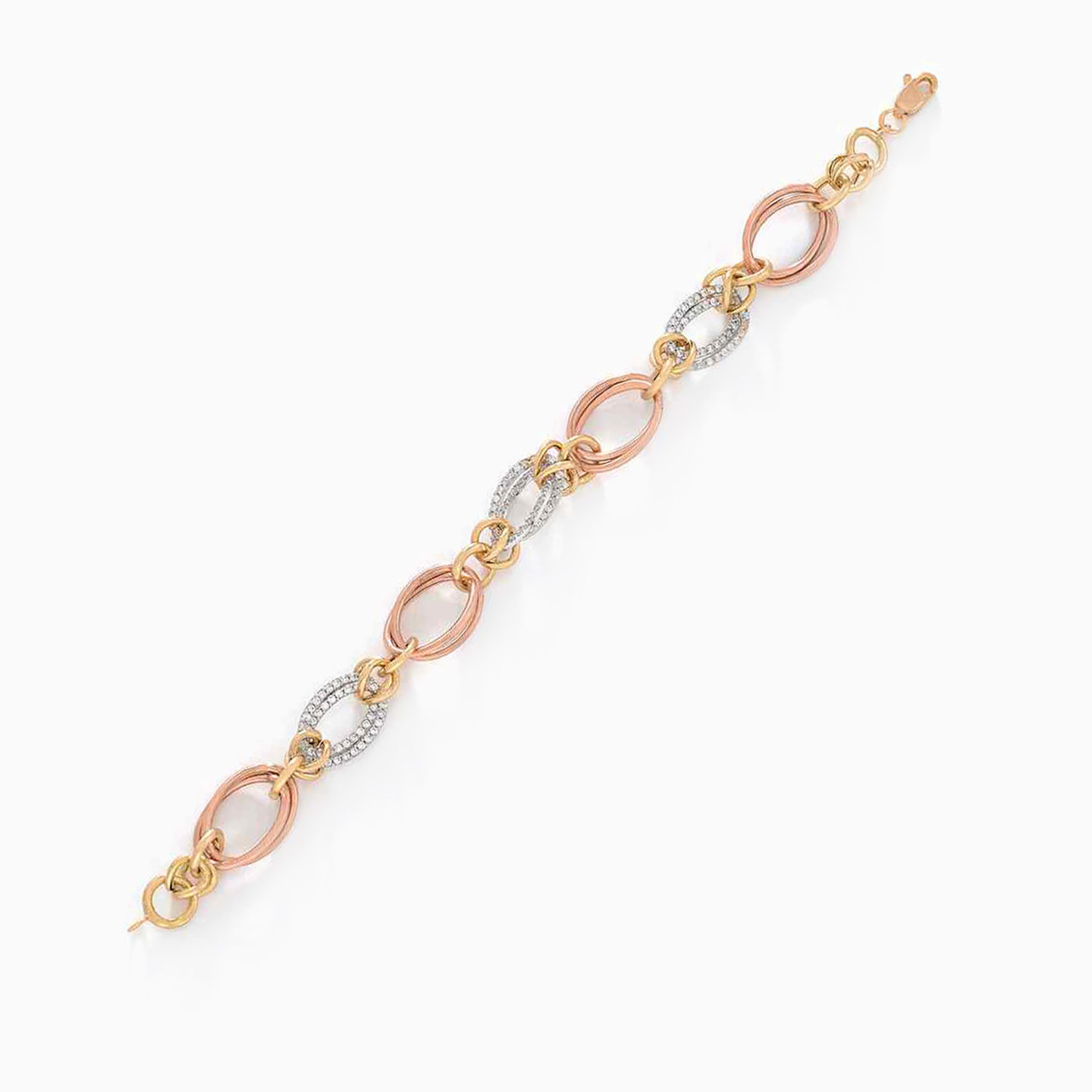 18K Gold Cubic Zirconia Chain Bracelet - 3