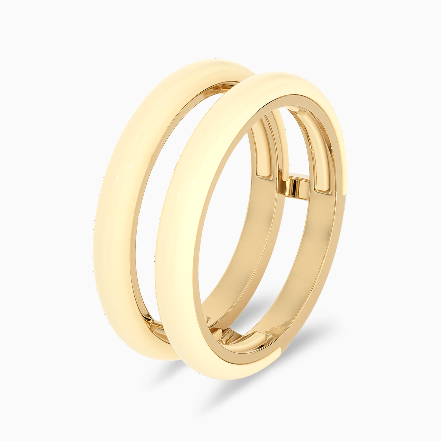 خاتم توينز ذهب بيضاوية عيار 18 قيراط مطلية بالمينا ومزينة بالألماس - 3 خاتم توينز ذهب بيضاوية عيار 18 قيراط مطلية بالمينا ومزينة بالألماس - 3