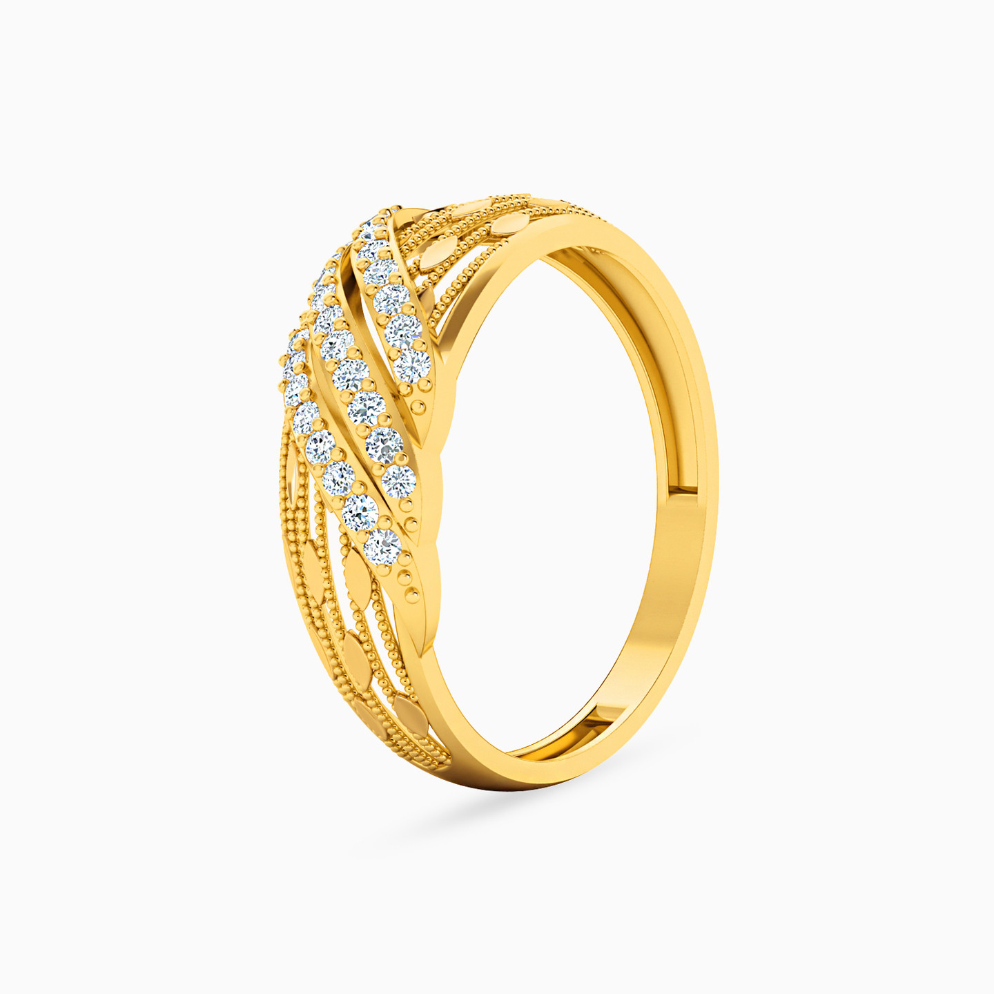 Twist Cubic Zirconia Twin Rings in 21K Gold - 3 Twist Cubic Zirconia Twin Rings in 21K Gold - 3