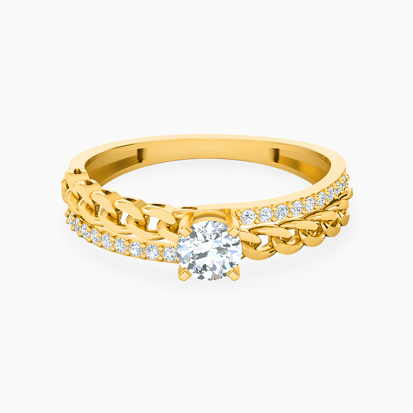 Circle Cubic Zirconia Ring in 21K Gold Circle Cubic Zirconia Ring in 21K Gold