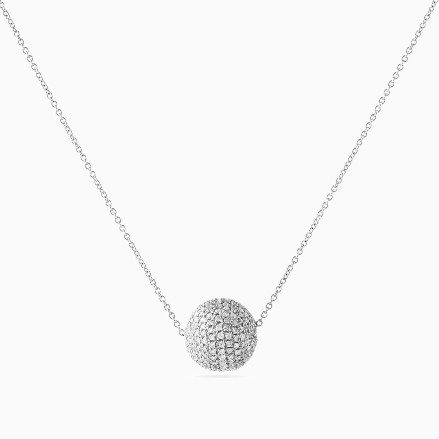 Sphere Diamond Necklace in 18K Gold - 3 Sphere Diamond Necklace in 18K Gold - 3