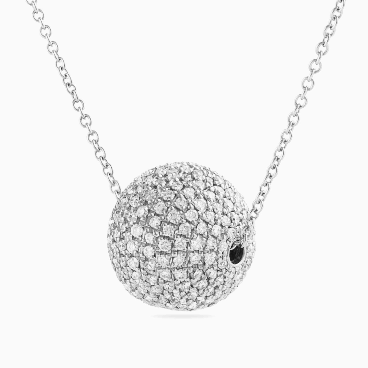Sphere Diamond Necklace in 18K Gold - 2 Sphere Diamond Necklace in 18K Gold - 2