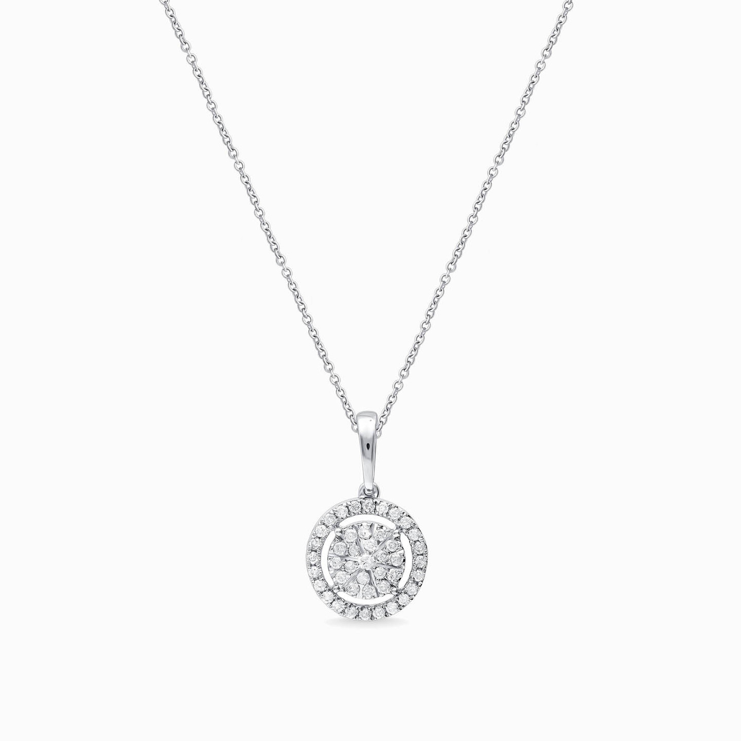 Circle Diamond Necklace in 18K Gold - 2 Circle Diamond Necklace in 18K Gold - 2