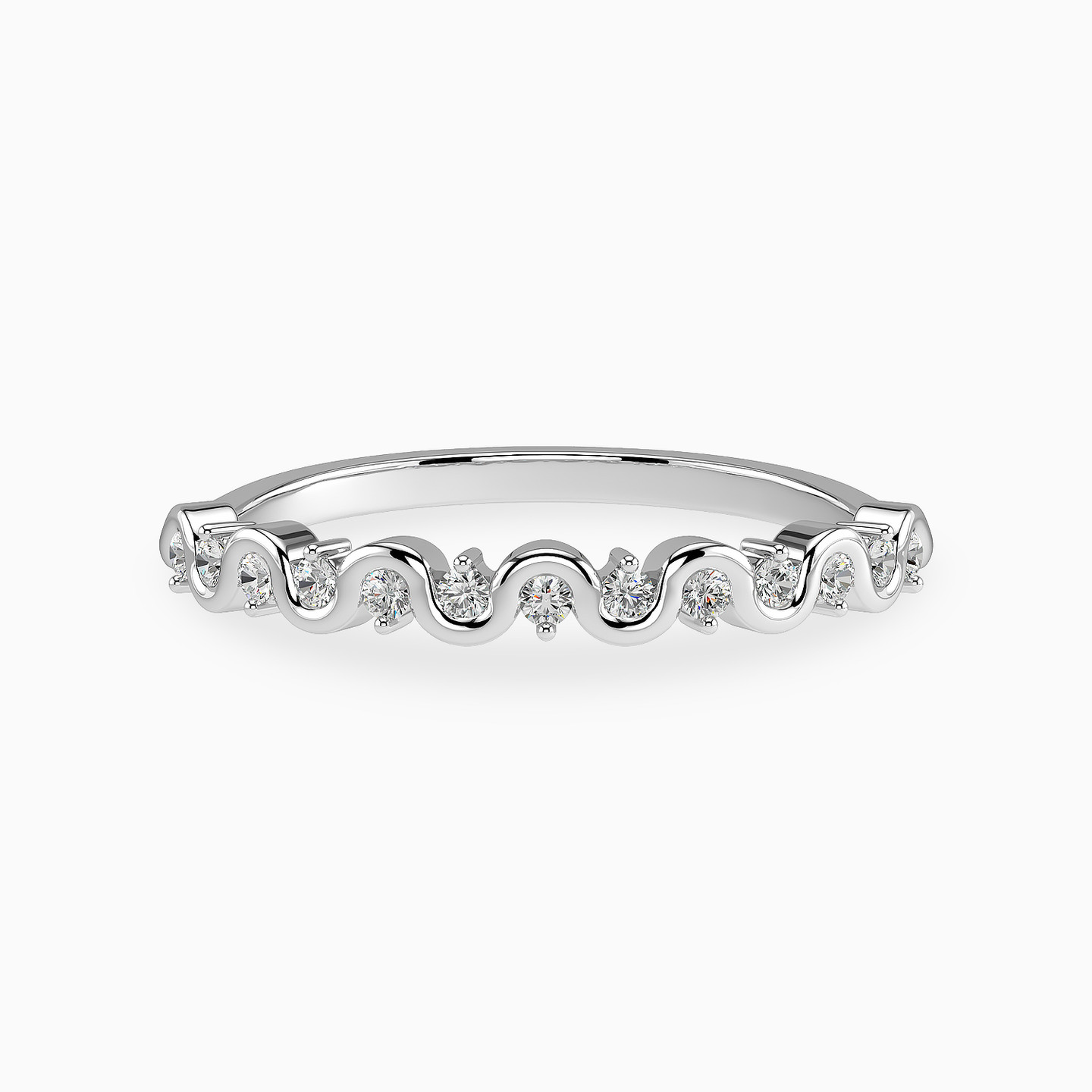 Circle Diamond Twin Rings in 18K Gold - 6 Circle Diamond Twin Rings in 18K Gold - 6
