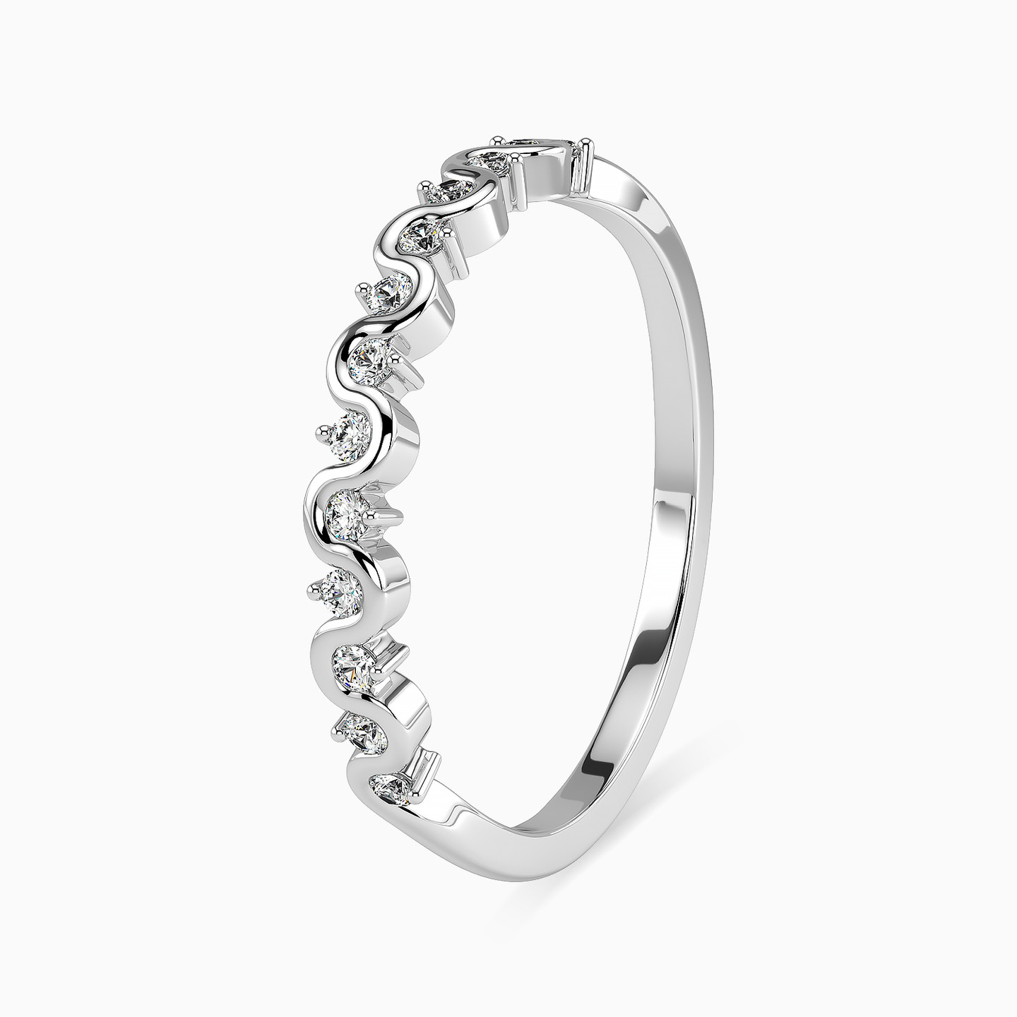 Circle Diamond Twin Rings in 18K Gold - 4 Circle Diamond Twin Rings in 18K Gold - 4