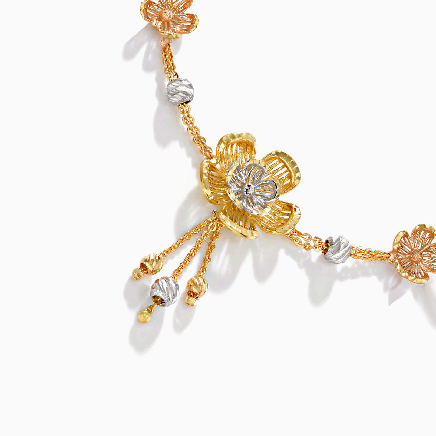 Flower Chain Bracelet in 18K Gold - 2