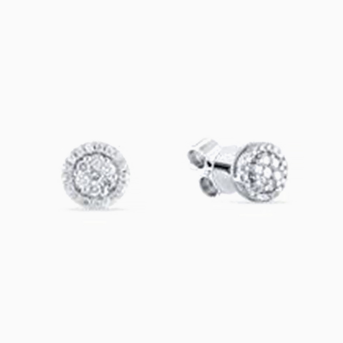 18K Gold Diamond Stud Earrings - 2