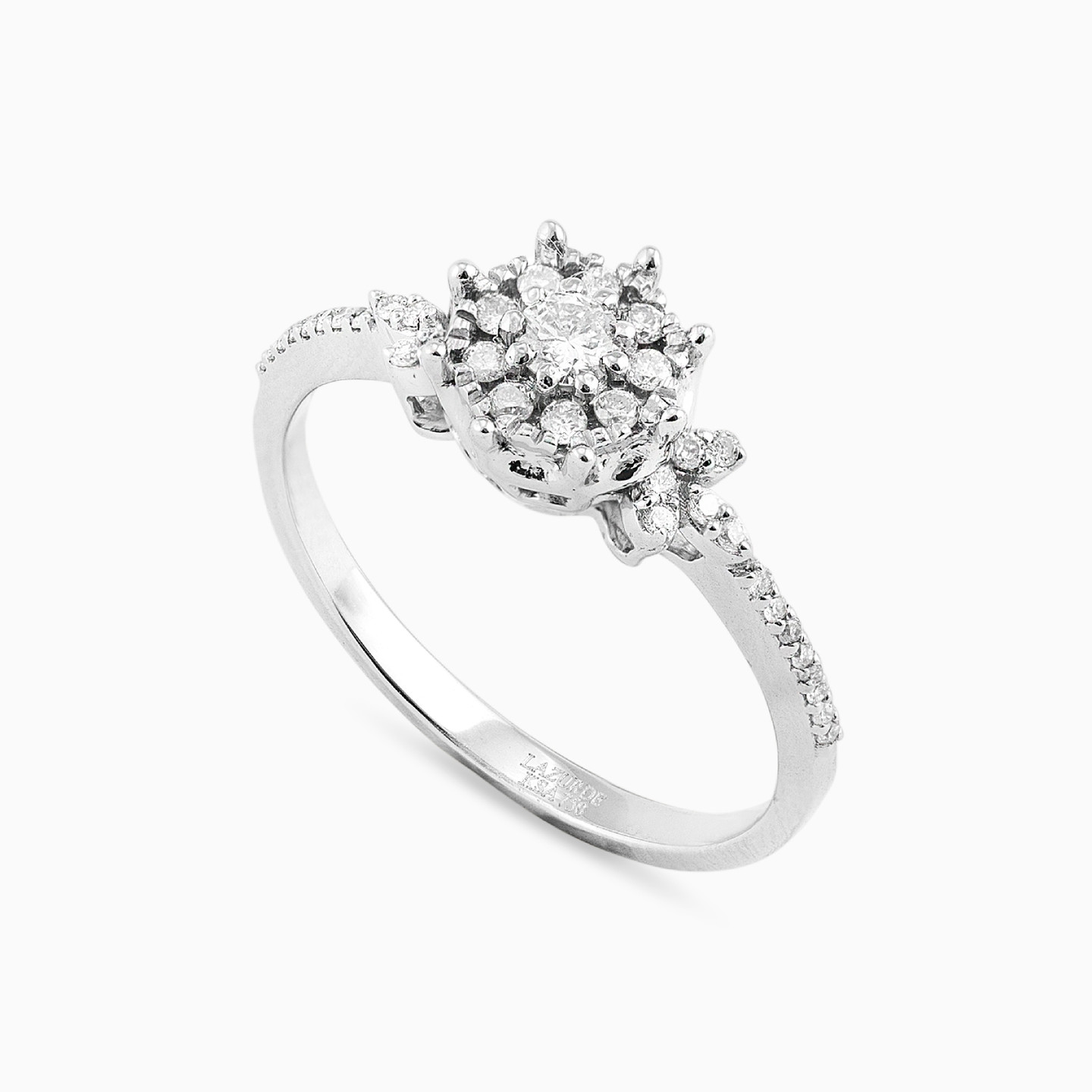 Flower Diamond Ring in 18K Gold - 2 Flower Diamond Ring in 18K Gold - 2