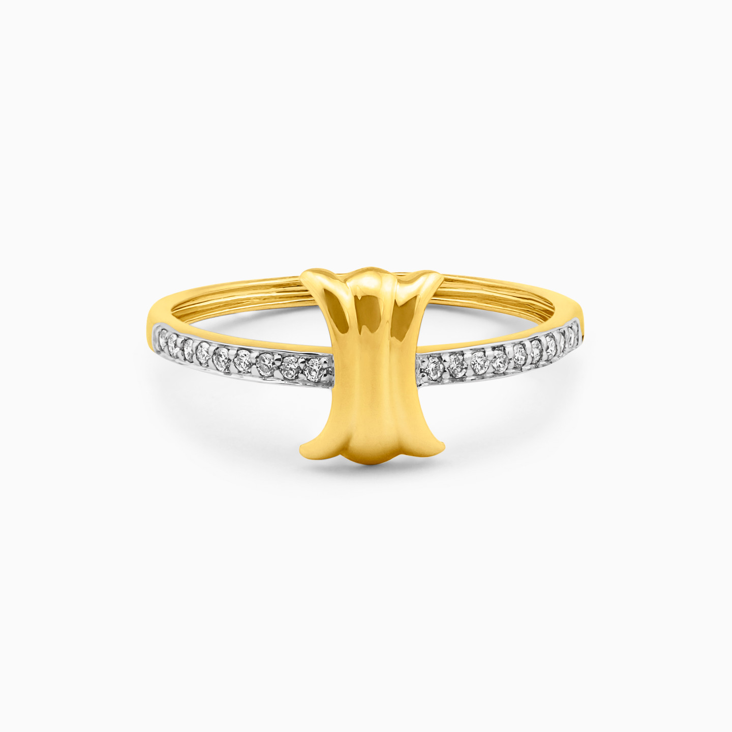 Textured Diamond Ring in 18K Gold - 2 Textured Diamond Ring in 18K Gold - 2