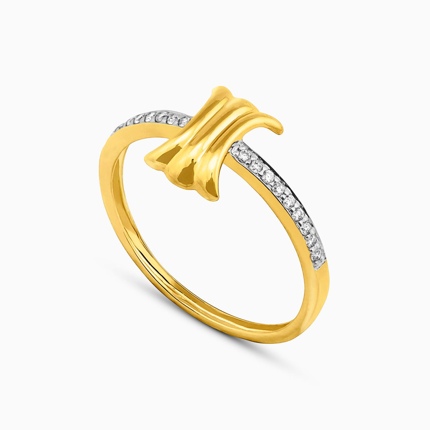Textured Diamond Ring in 18K Gold - 3 Textured Diamond Ring in 18K Gold - 3